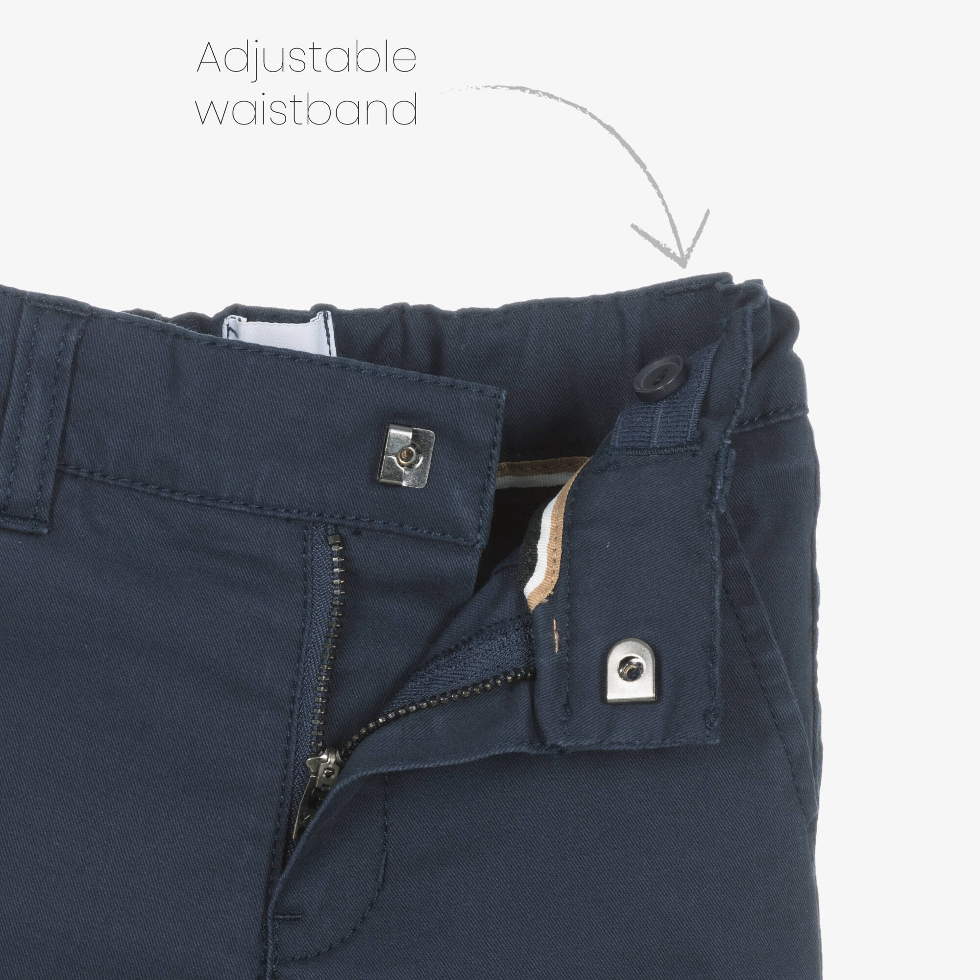 BOSS - Baby Boys Navy Blue Cotton Chino Trousers | Childrensalon Outlet