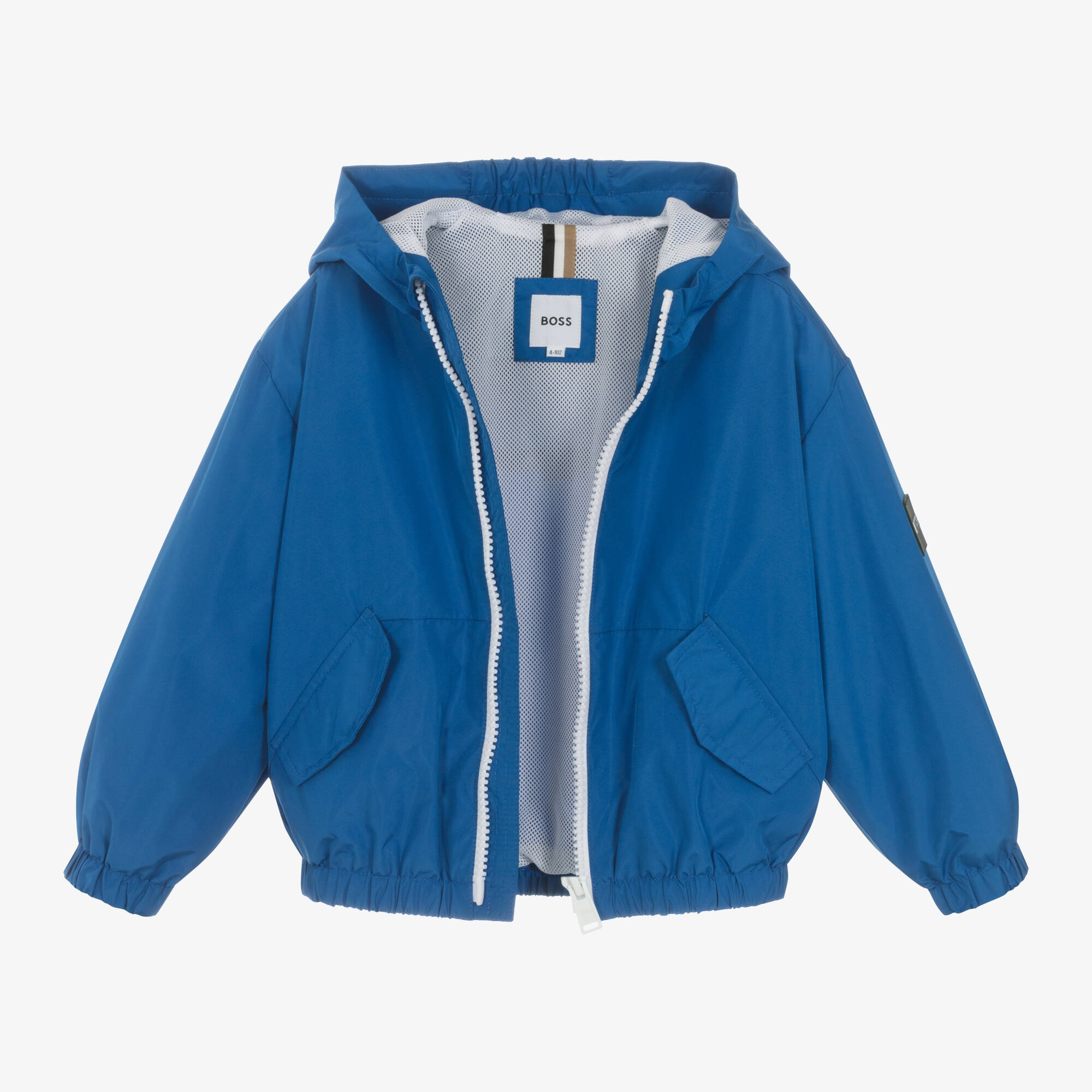 BOSS - Boys Bright Blue Windbreaker Jacket | Childrensalon Outlet