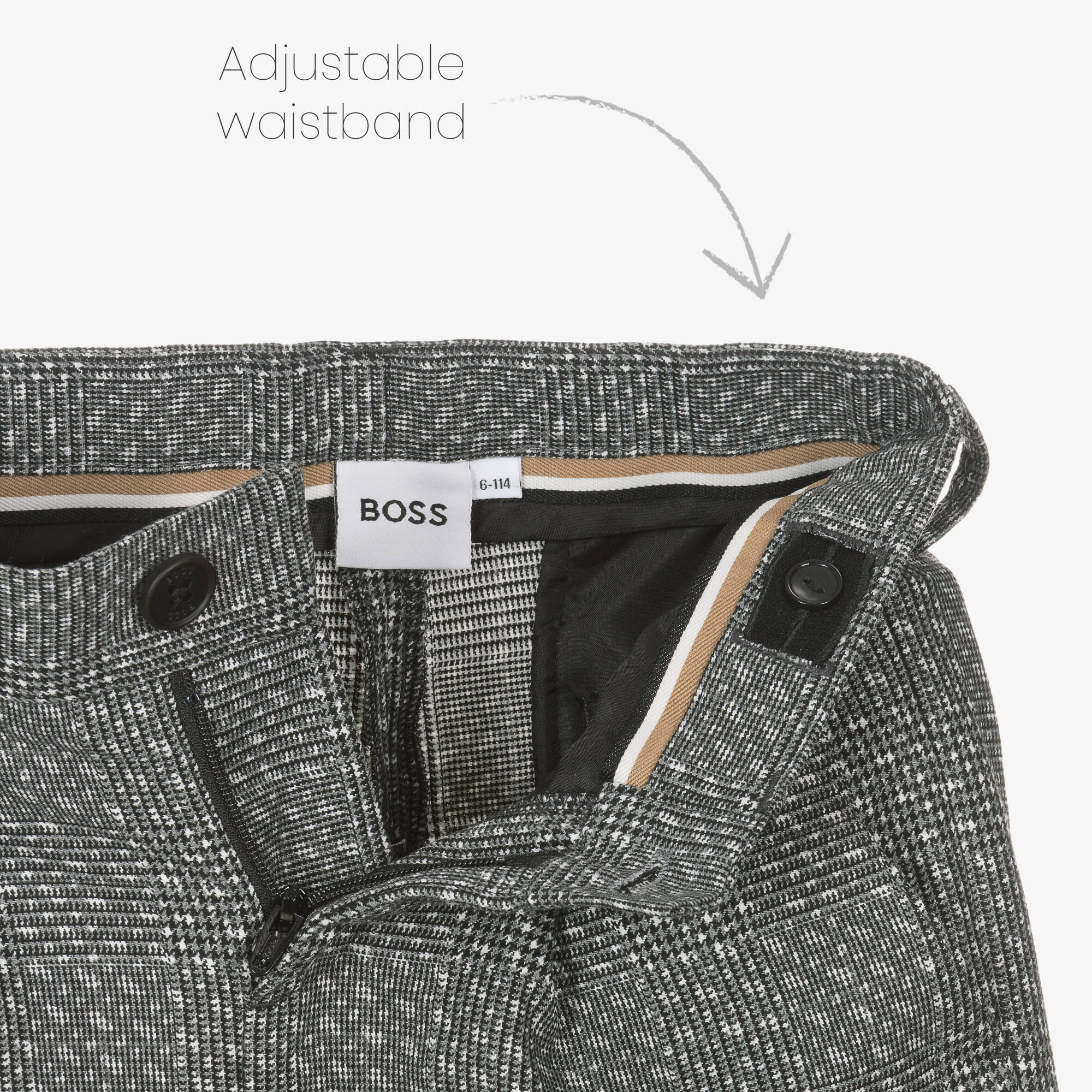 BOSS - Boys Grey Signature Pattern Suit | Childrensalon Outlet