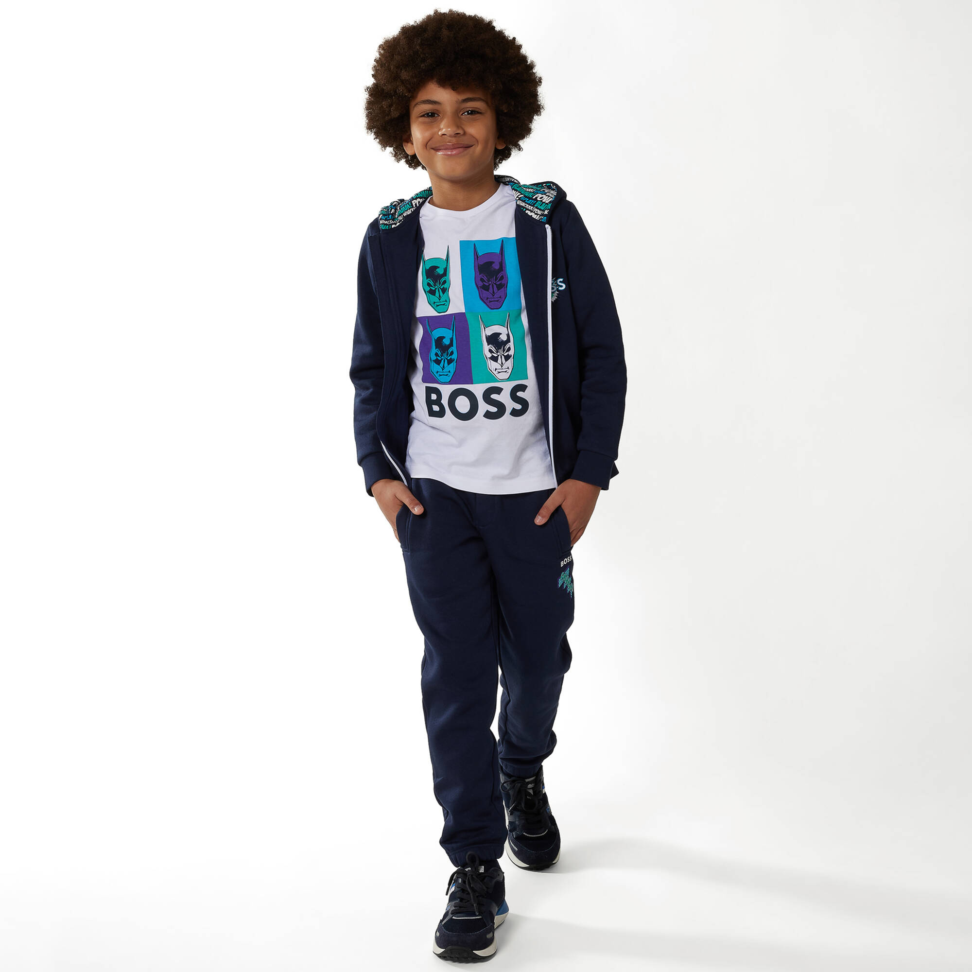 BOSS - Teen Boys White Cotton Batman T-Shirt | Childrensalon Outlet