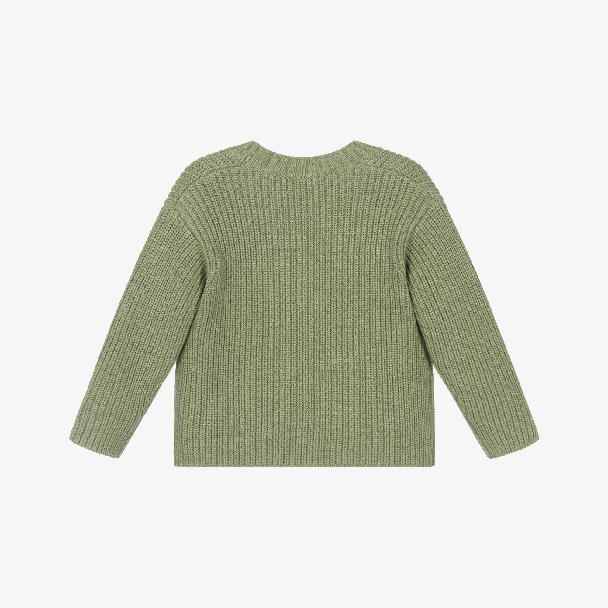 Il Gufo - Boys Green Chunky Knit Cardigan | Childrensalon Outlet