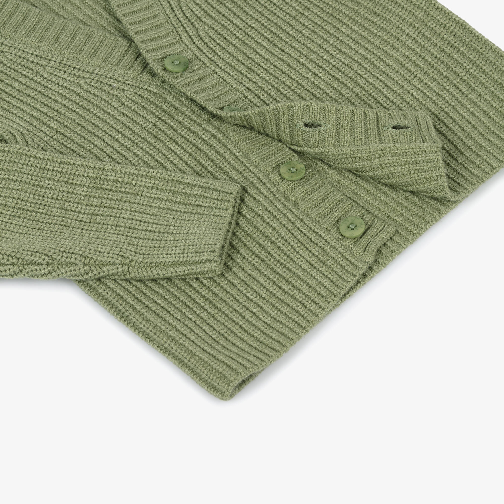 Il Gufo - Boys Green Chunky Knit Cardigan | Childrensalon Outlet