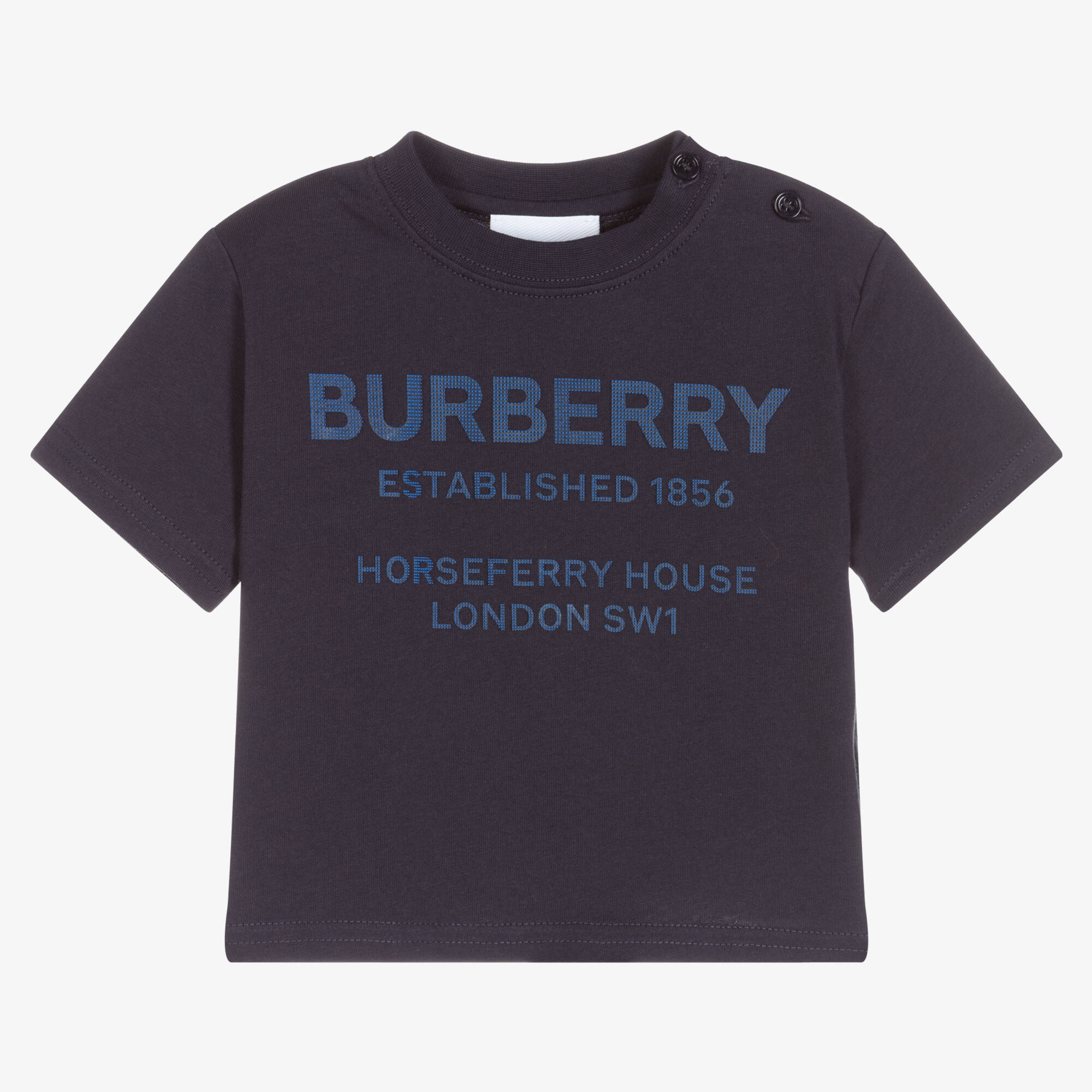 Burberry - Baby Boys Blue Cotton T-Shirt | Childrensalon Outlet