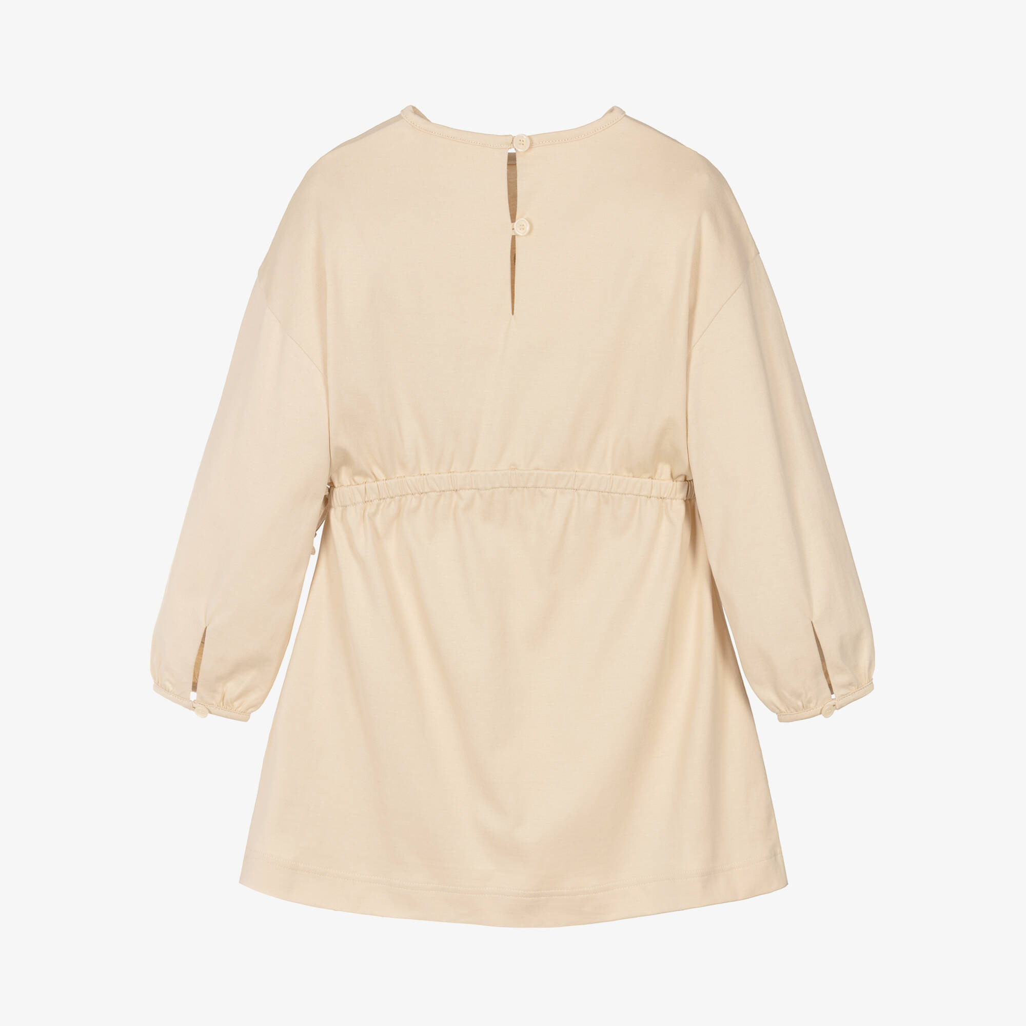 Burberry - Girls Beige Cotton Dress with King's Guard & Logo ...