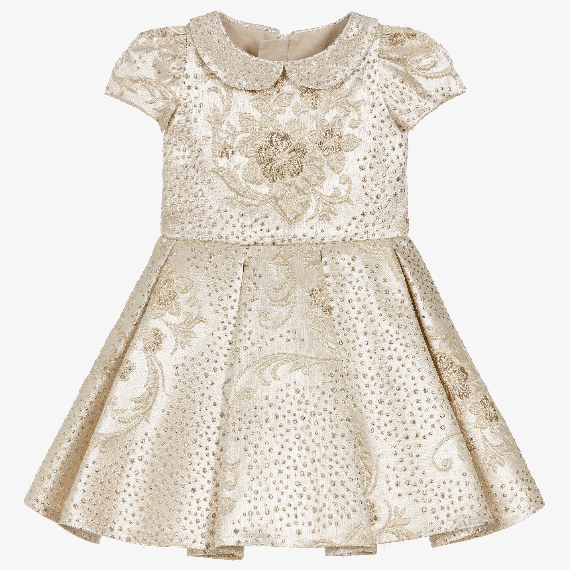 Childrensalon Occasions - Girls Gold Brocade Dress | Childrensalon Outlet