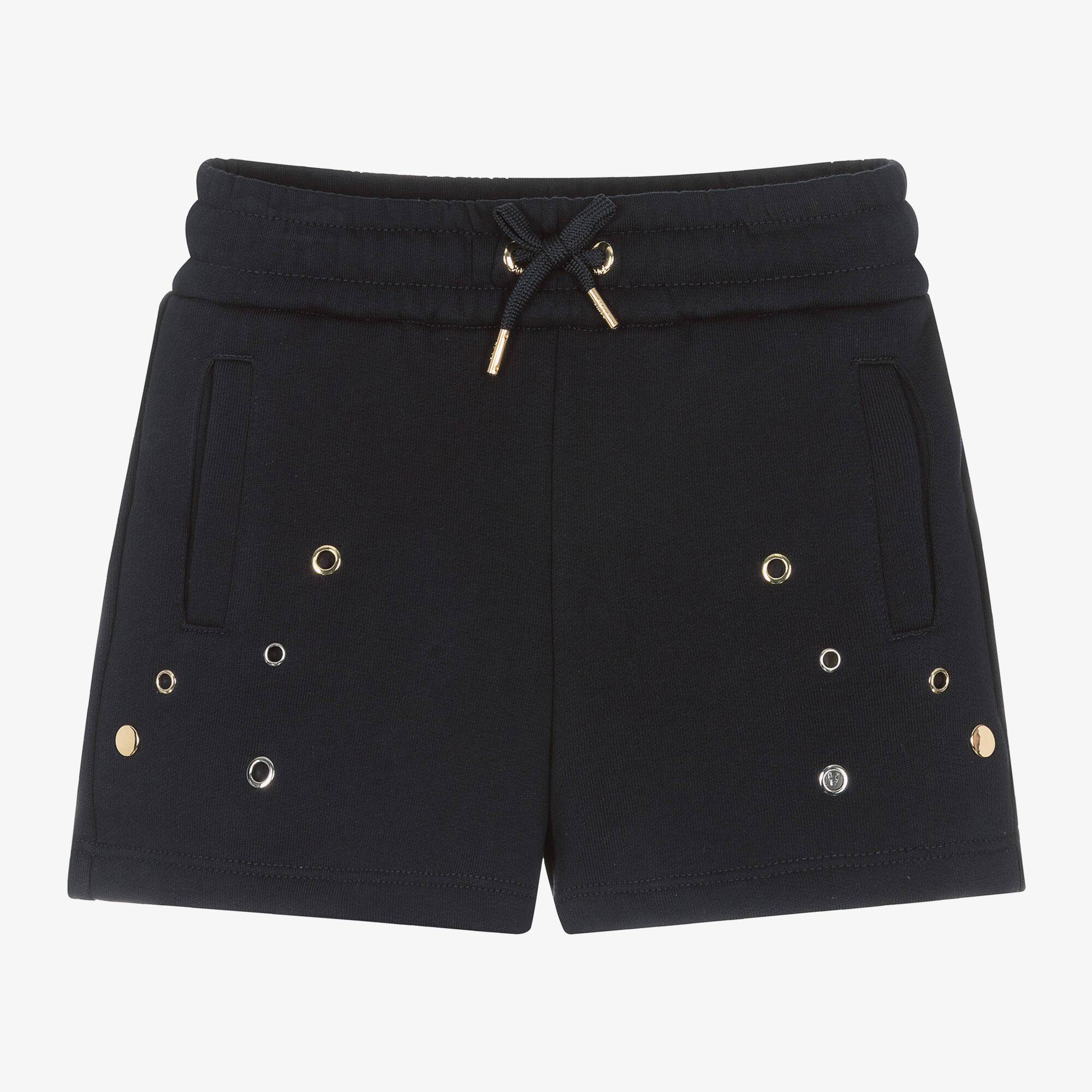 Chloé - Girls Navy Blue Organic Cotton Shorts | Childrensalon Outlet