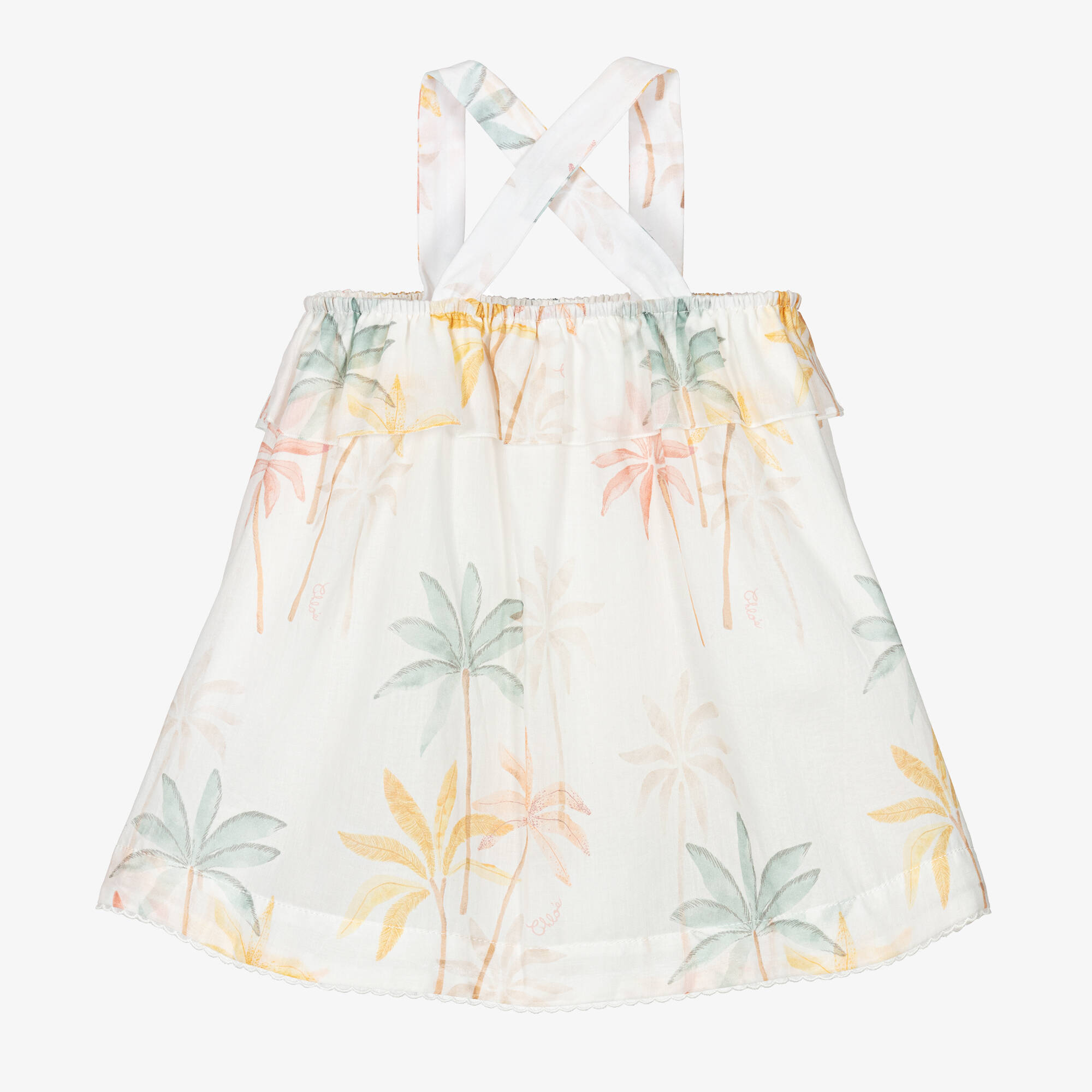 Chloé - Girls' Soft Ivory Tree Print Dress | Childrensalon Outlet