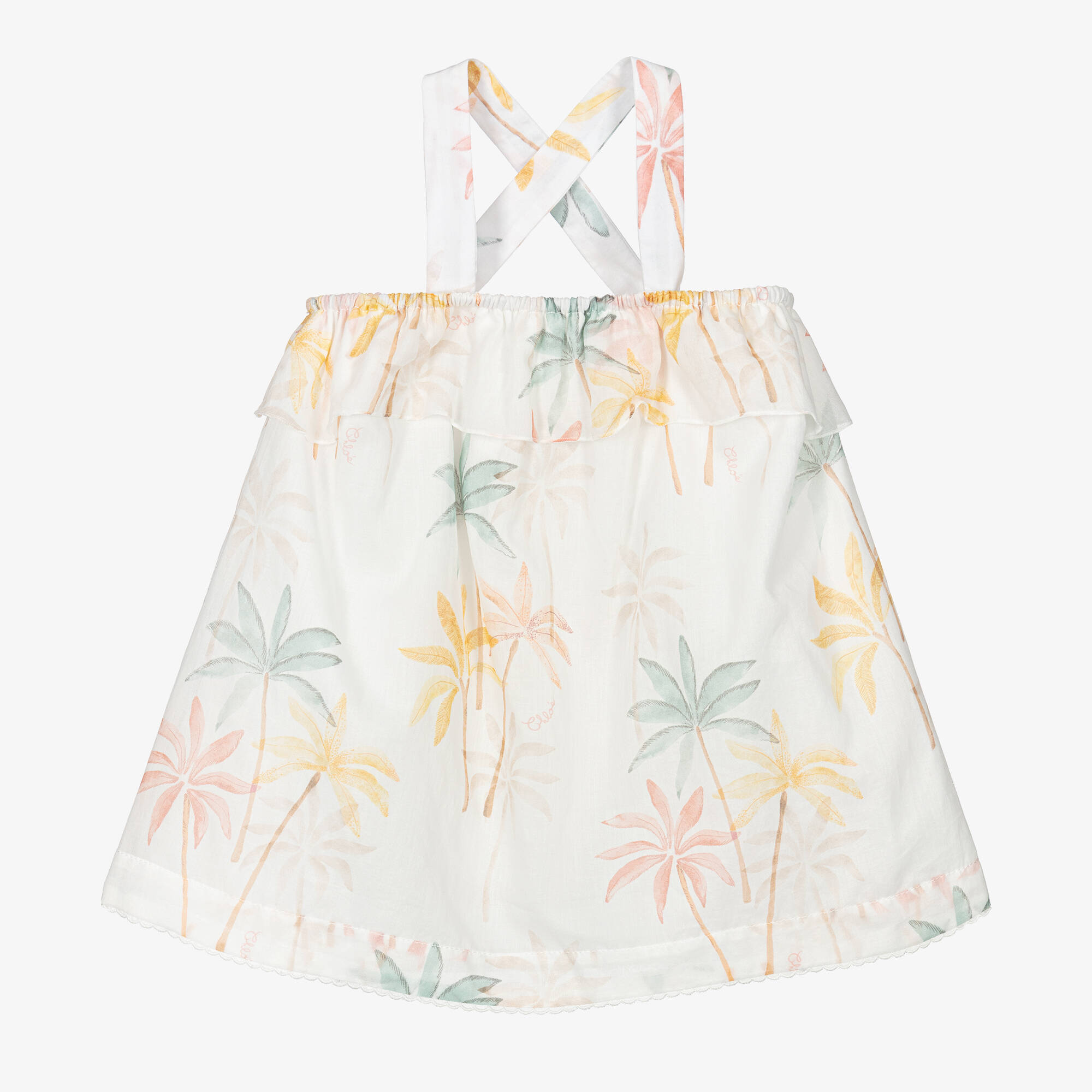 Chloé - Girls' Soft Ivory Tree Print Dress | Childrensalon Outlet
