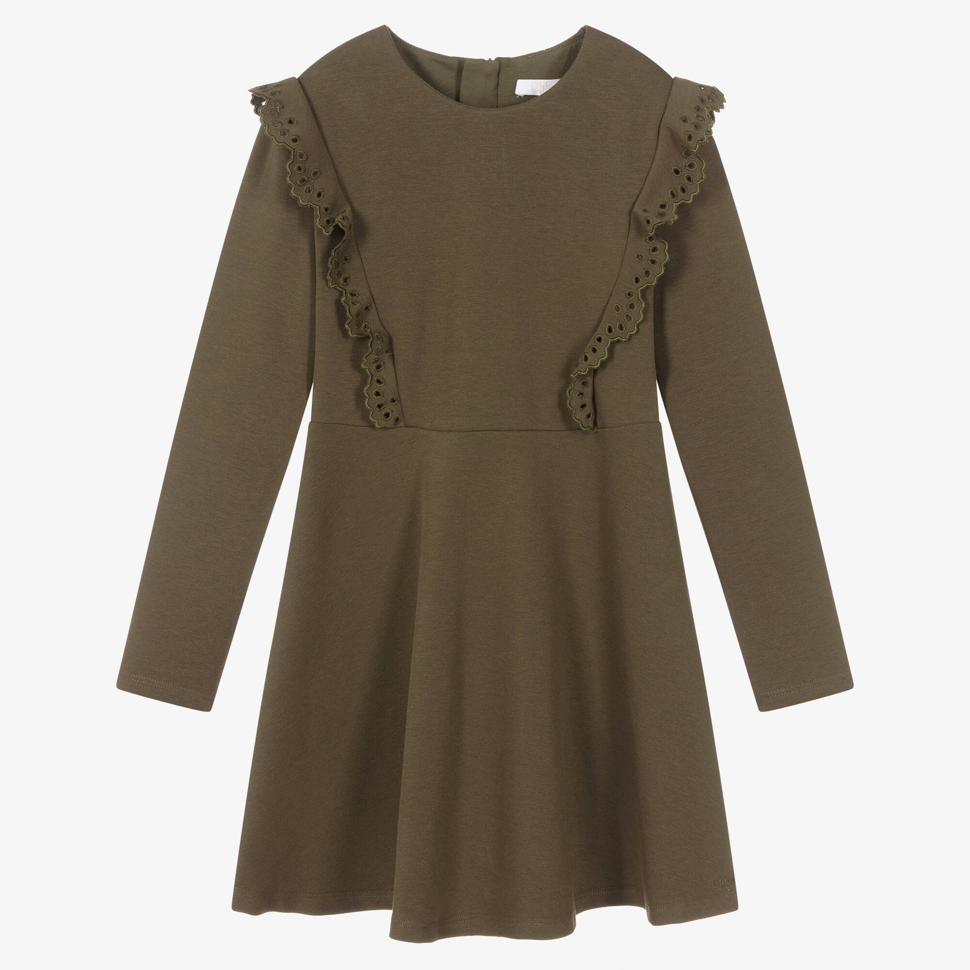 Chlo Teen Girls Khaki Dress Girls Kids 14 Year Green by Childrensalon