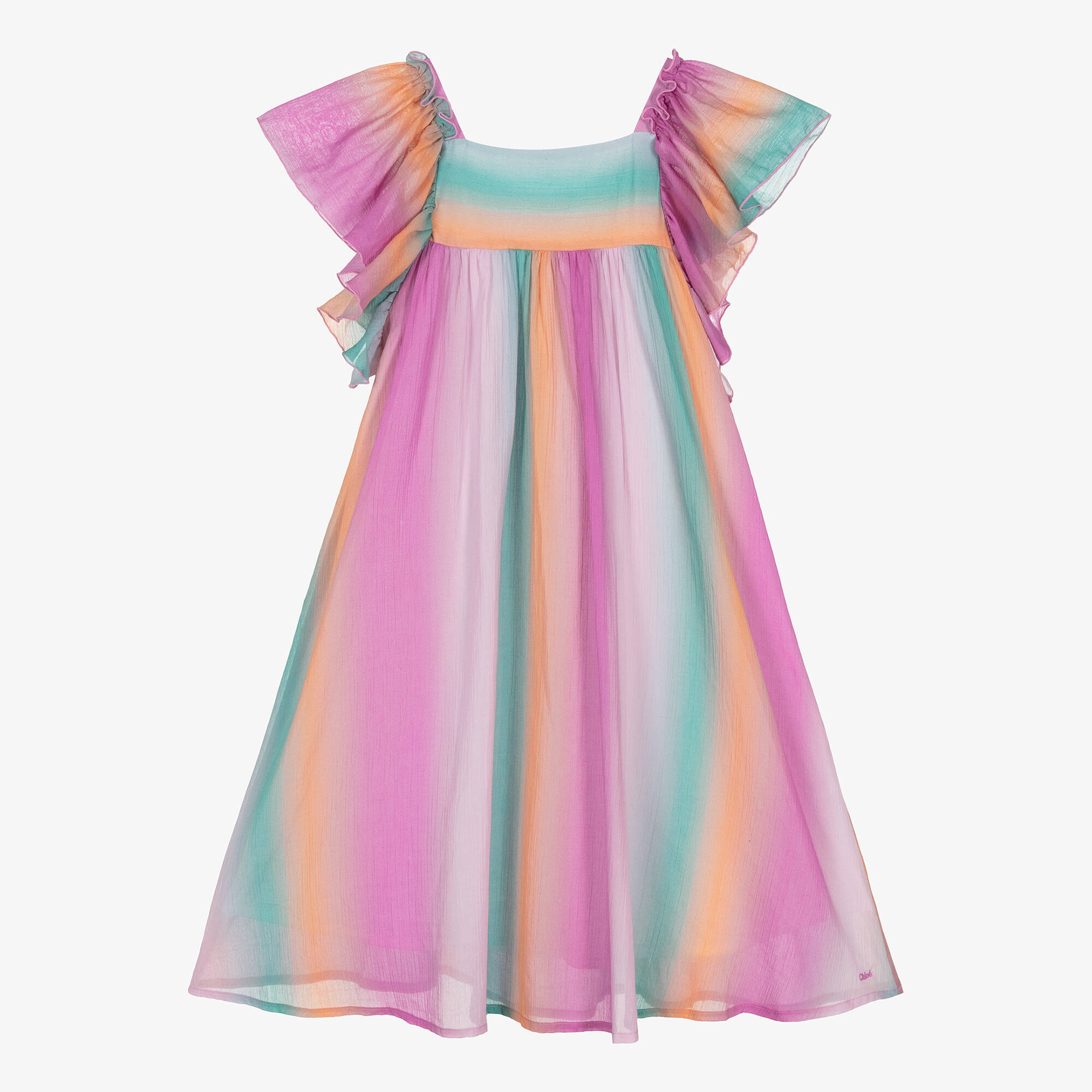 girls cotton maxi dress Chlo - Teen Girls Pink Ombr Cotton Maxi Dress