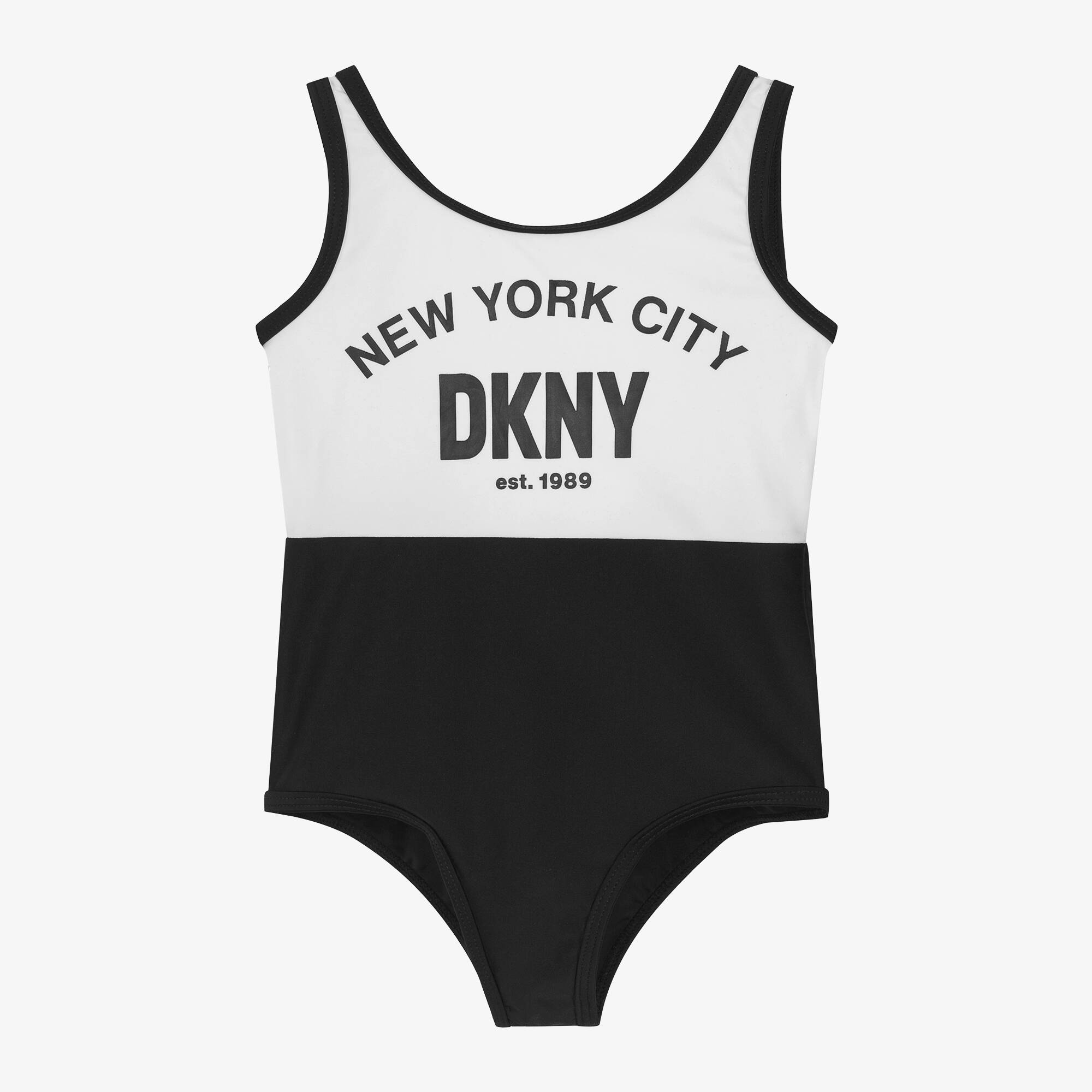 DKNY - Girls Black & White NYC Swimsuit | Childrensalon Outlet