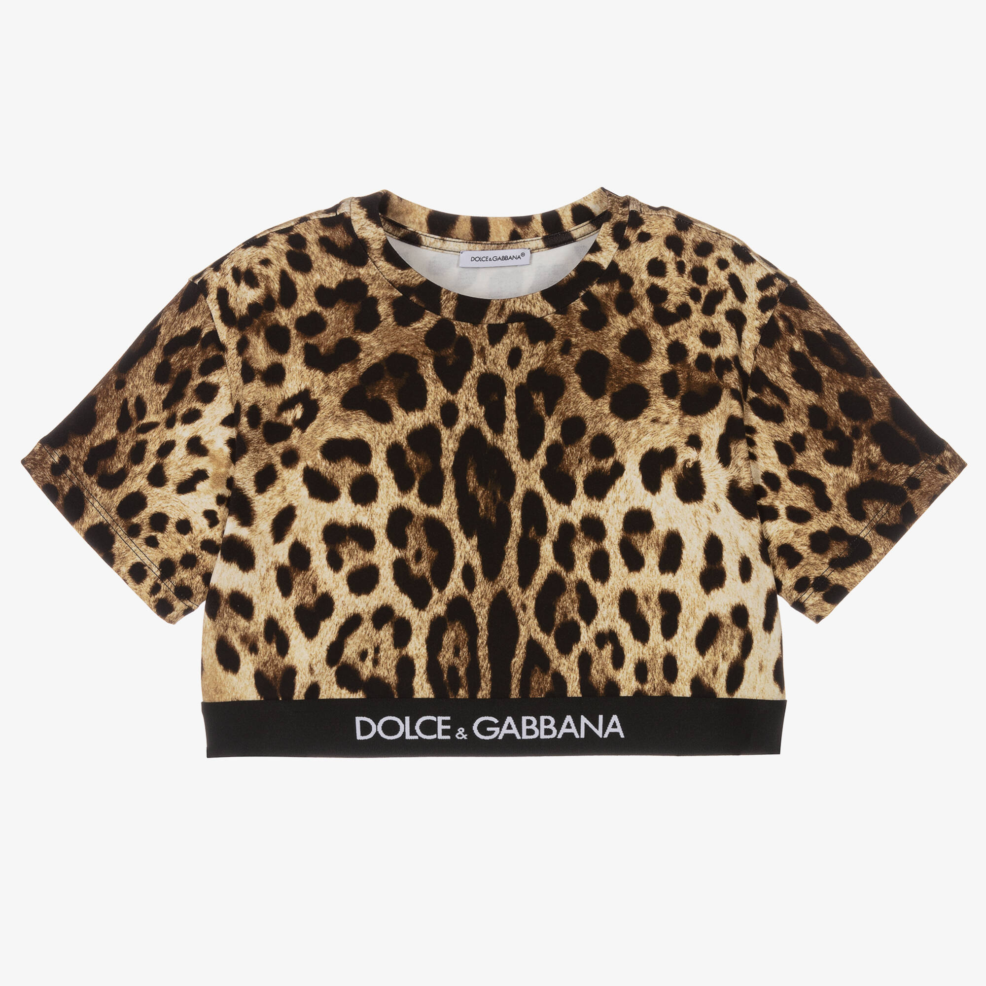 DOLCE & GABBANA Cropped leopard-jacquard cotton-blend chenille