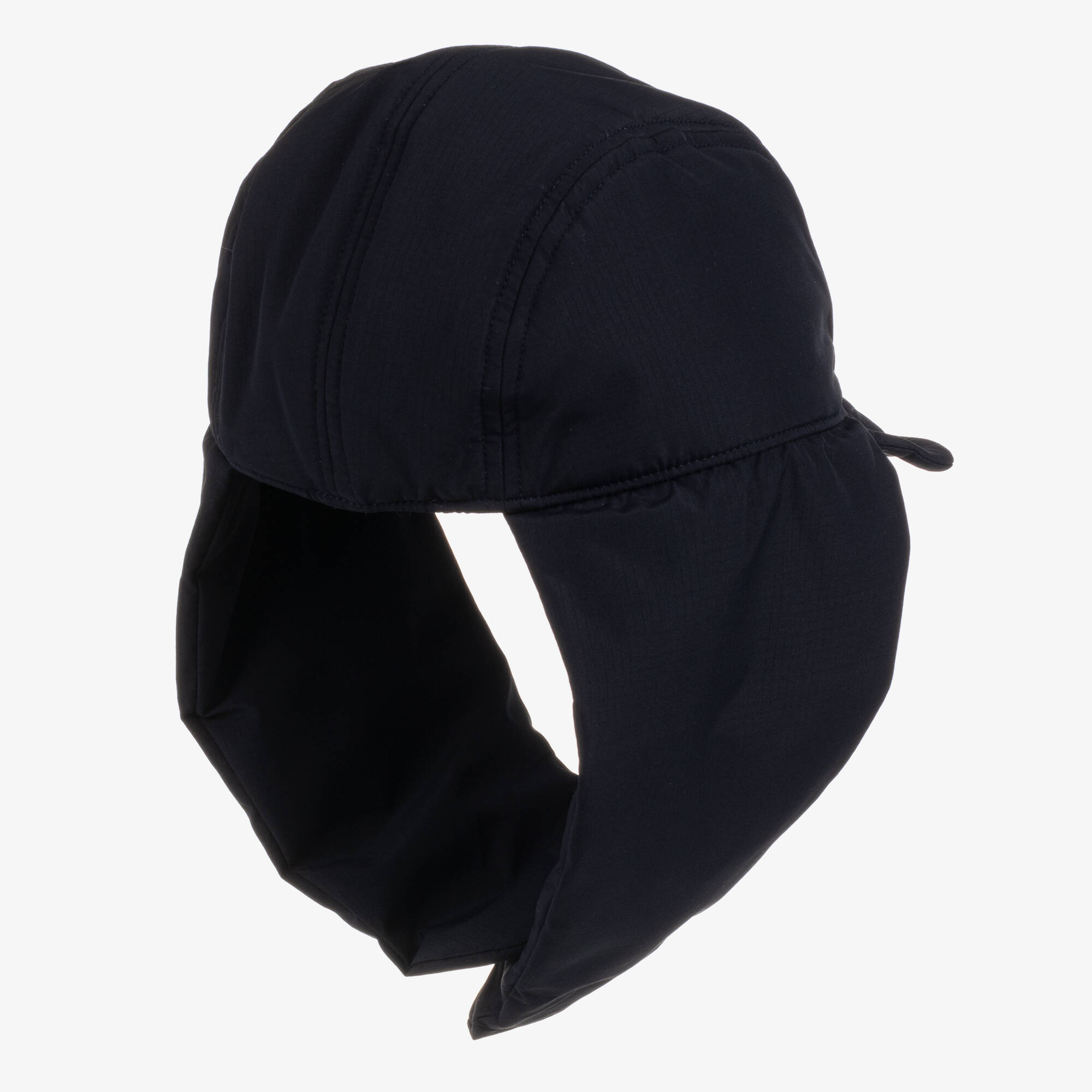 Emporio Armani - Boys Navy Blue Padded Trapper Hat | Childrensalon Outlet