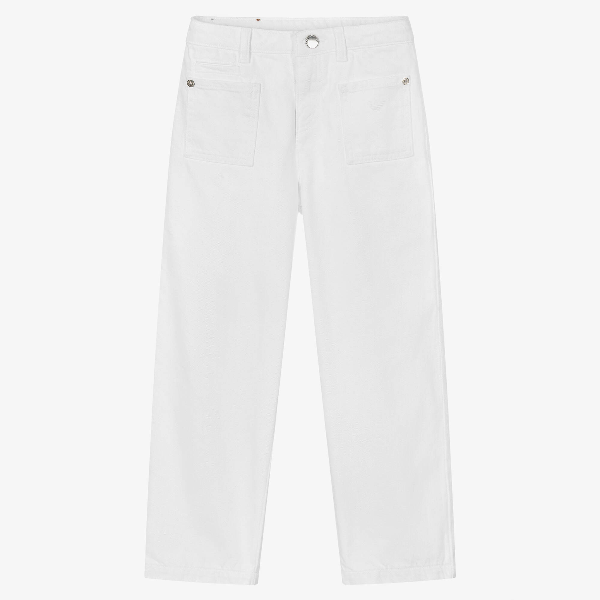 Emporio Armani - Girls White Denim Jeans | Childrensalon Outlet