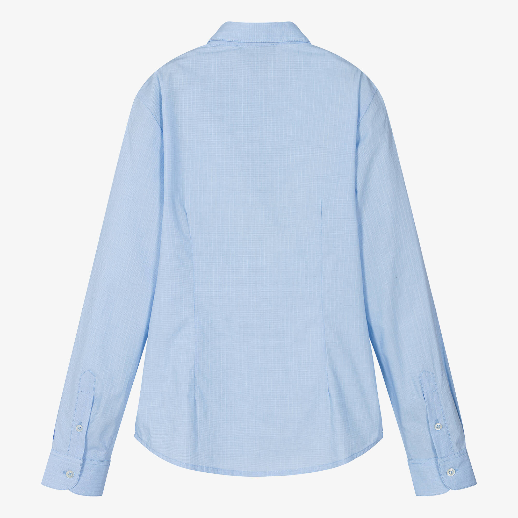 Emporio Armani - Teen Boys Blue Cotton Striped Shirt | Childrensalon Outlet