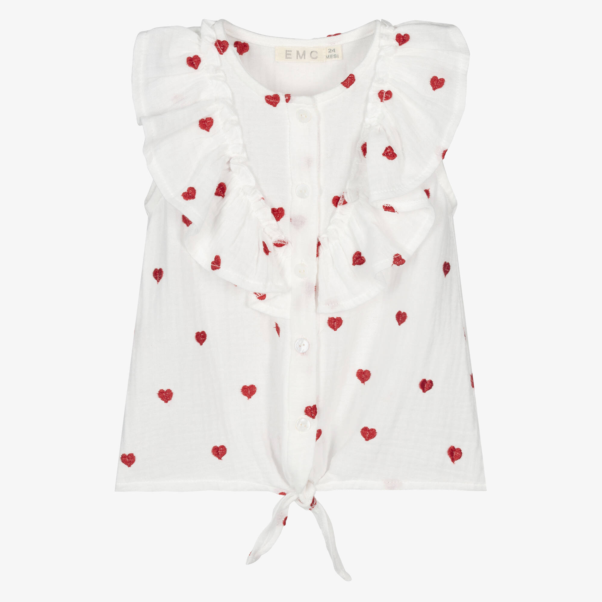 Everything Must Change Girls Ivory HeartEmbellished Cotton Top