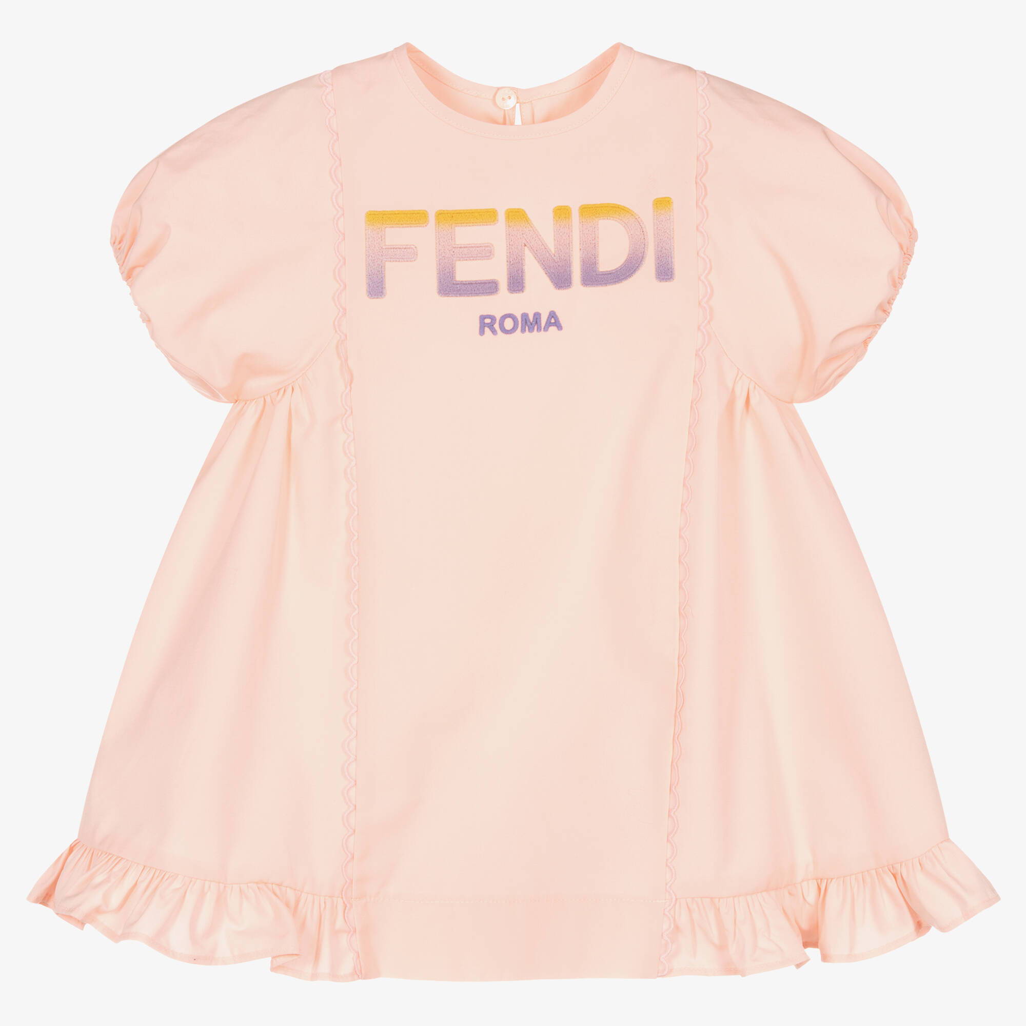 pink fendi dress Girls Neoprene Party with FF Logo Bows A compact mini dress in pink Fendi - Pink Silk Organza