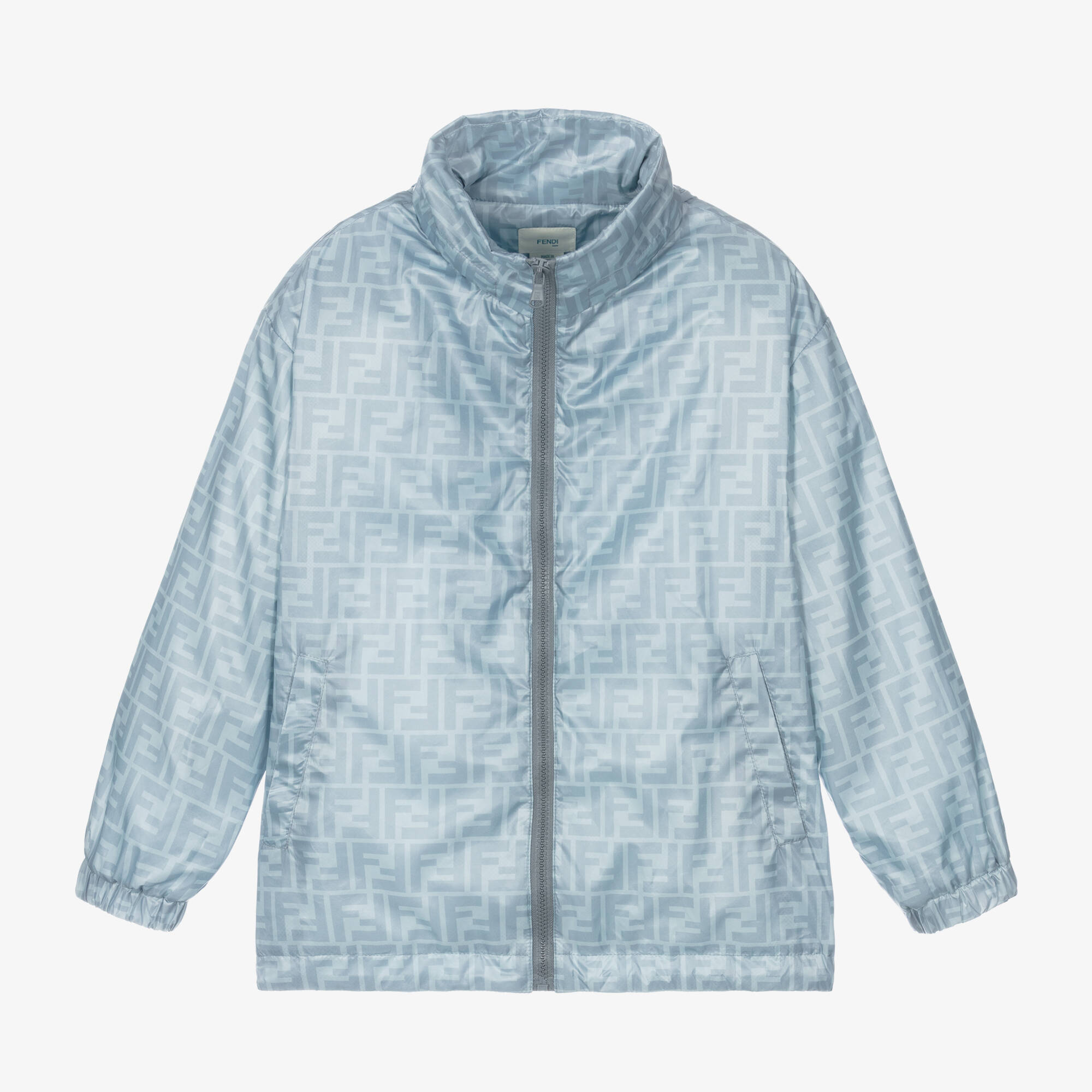 Fendi - Boys Blue FF Logo Windbreaker Jacket | Childrensalon Outlet