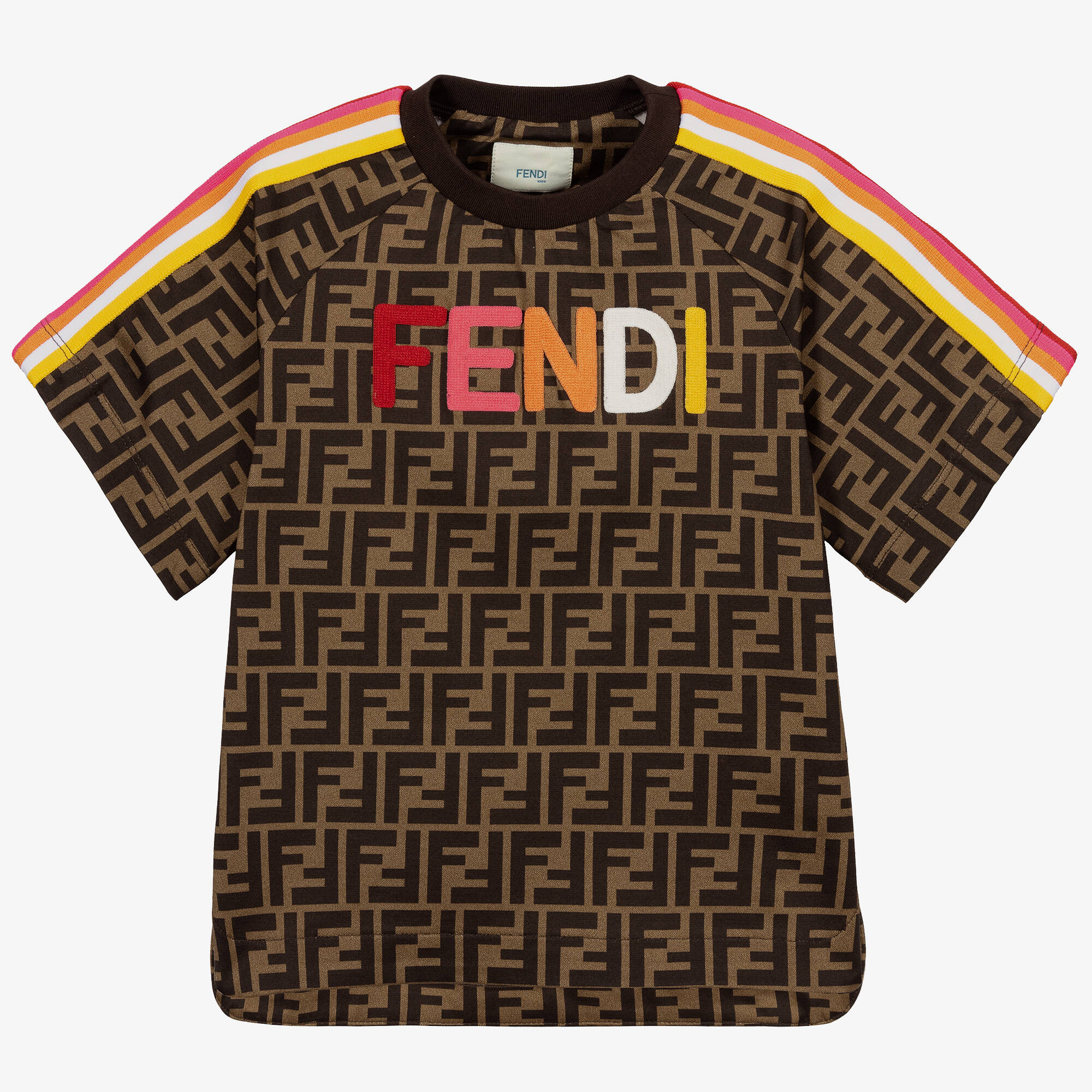 Fendi - Brown FF Logo T-Shirt | Childrensalon Outlet