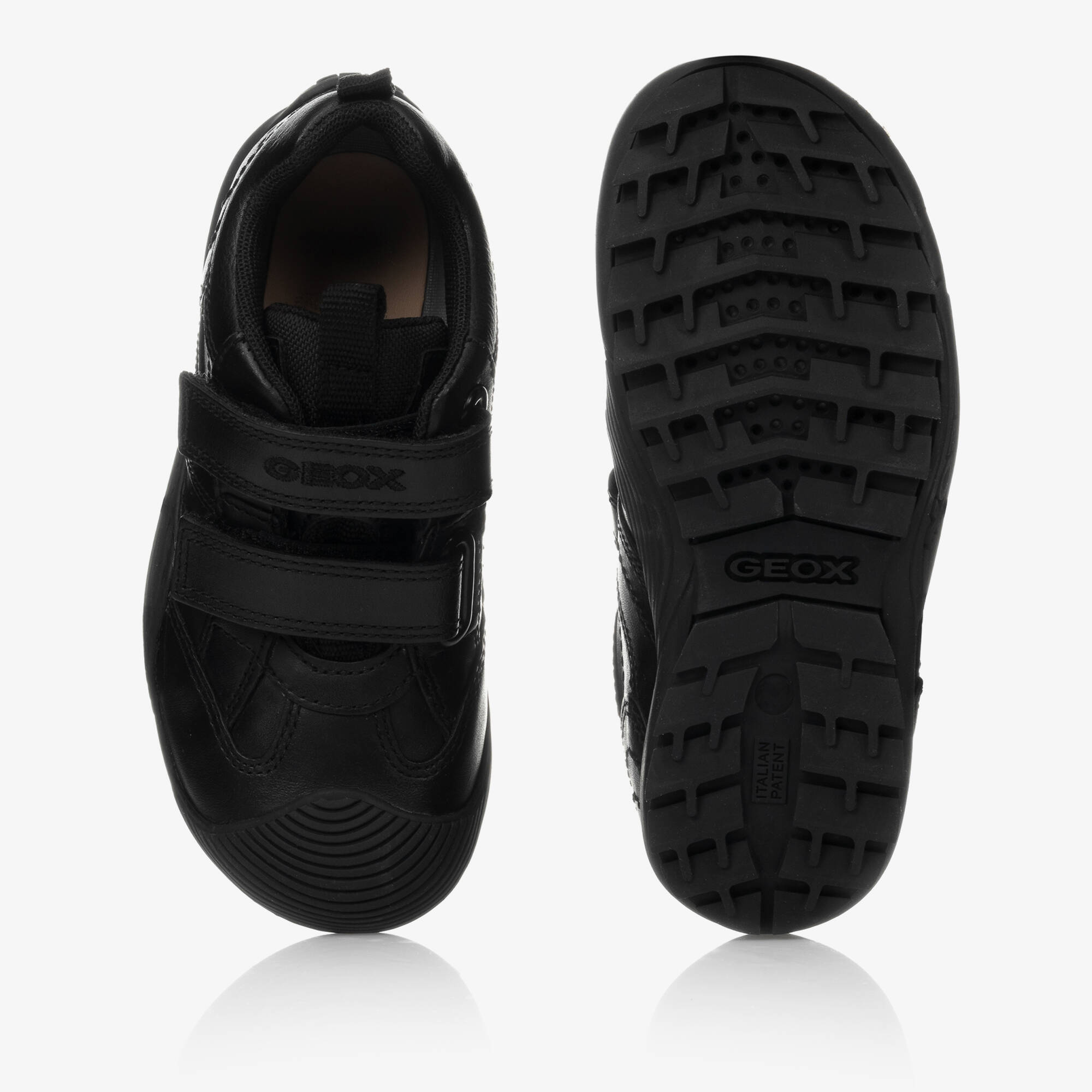 Geox - Boys Black Leather Trainers | Childrensalon Outlet