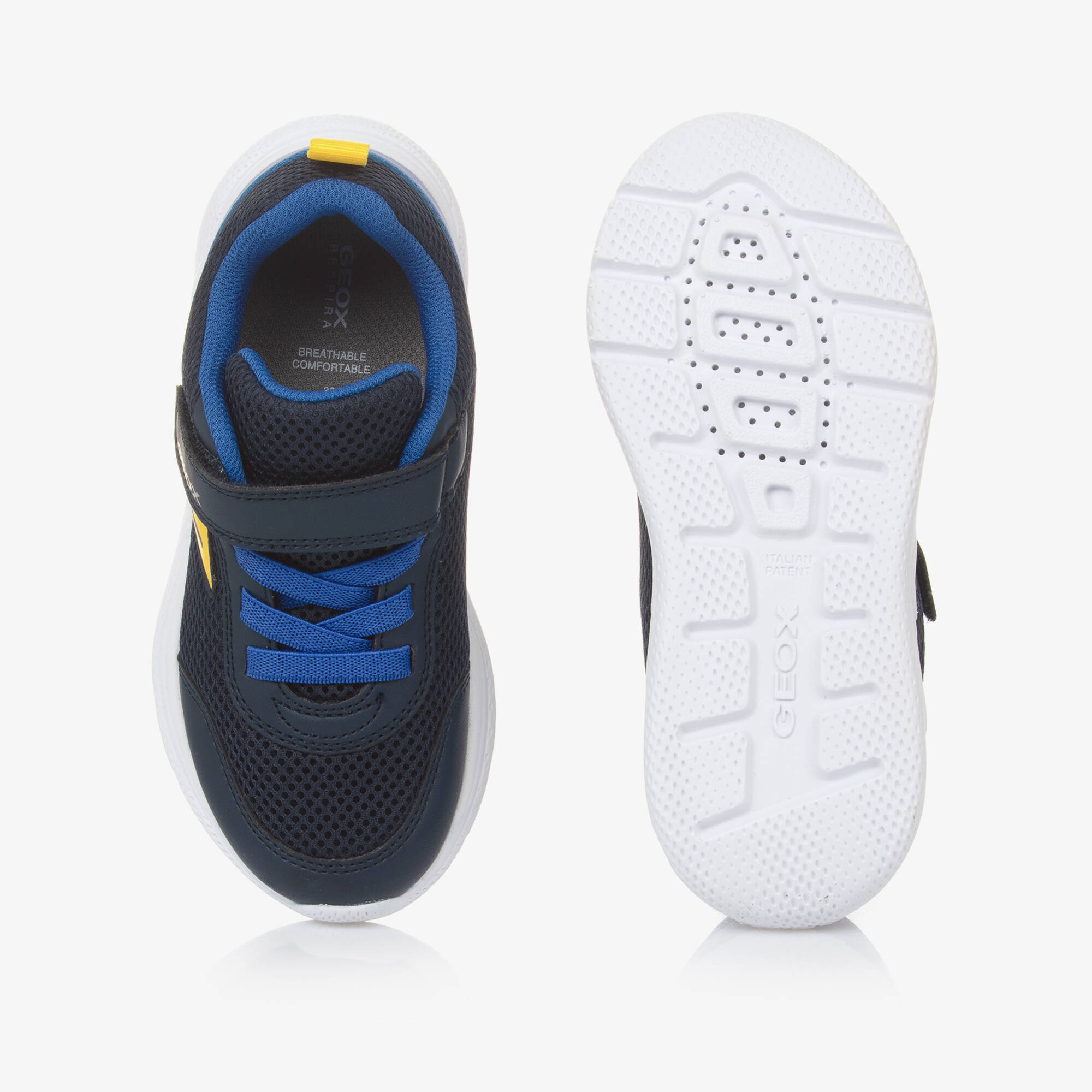 Geox - Boys Navy Mesh Trainers | Childrensalon Outlet