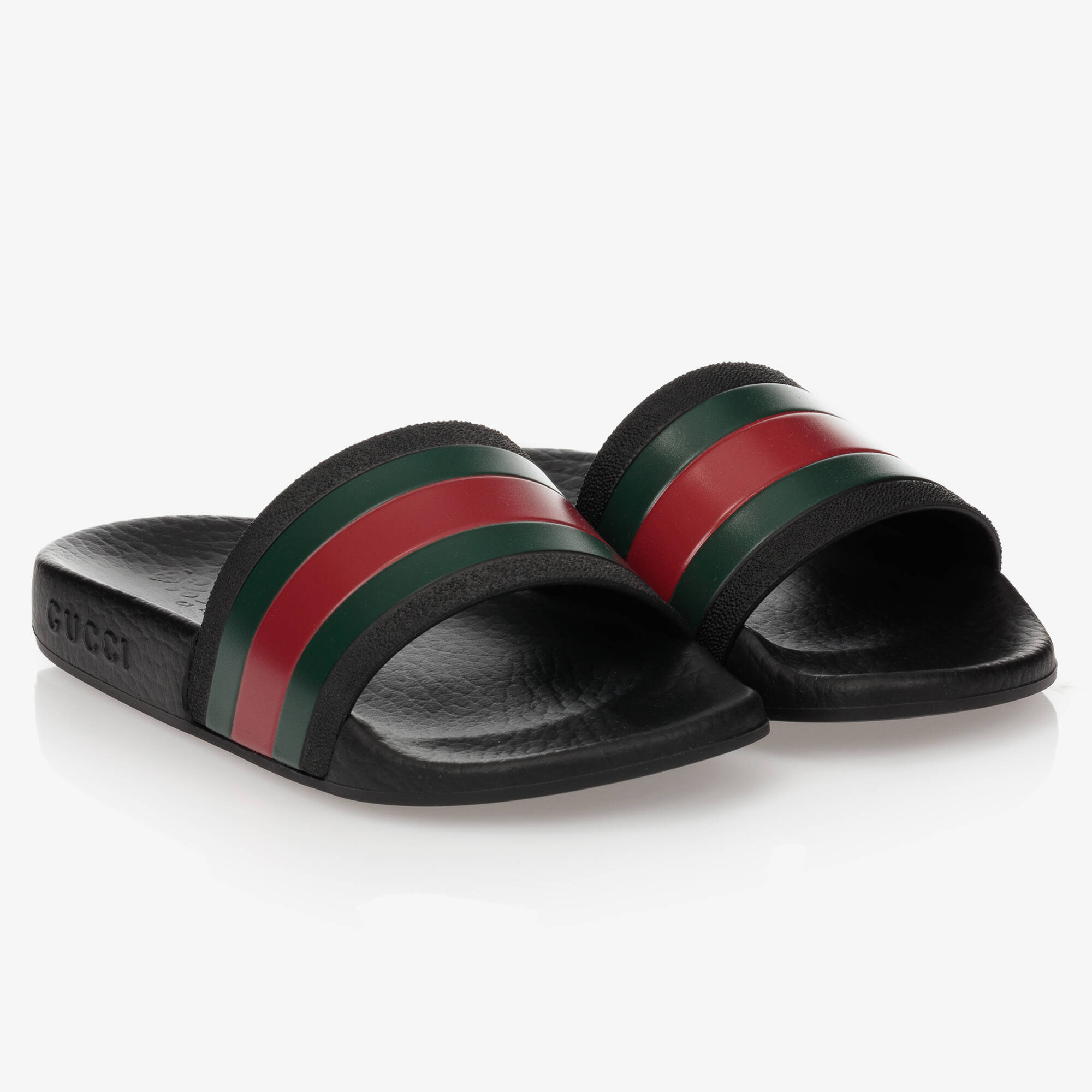Gucci Black Slides with Red and Green Accents NEW Gucci Pursuit GG Logo Slide Sandal (Women) EU 35 Black  main image 2