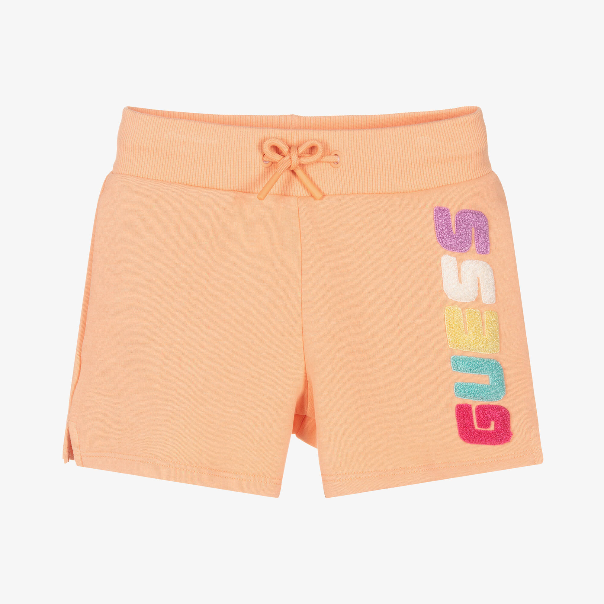 Guess - Girls Orange Jersey Logo Shorts | Childrensalon Outlet