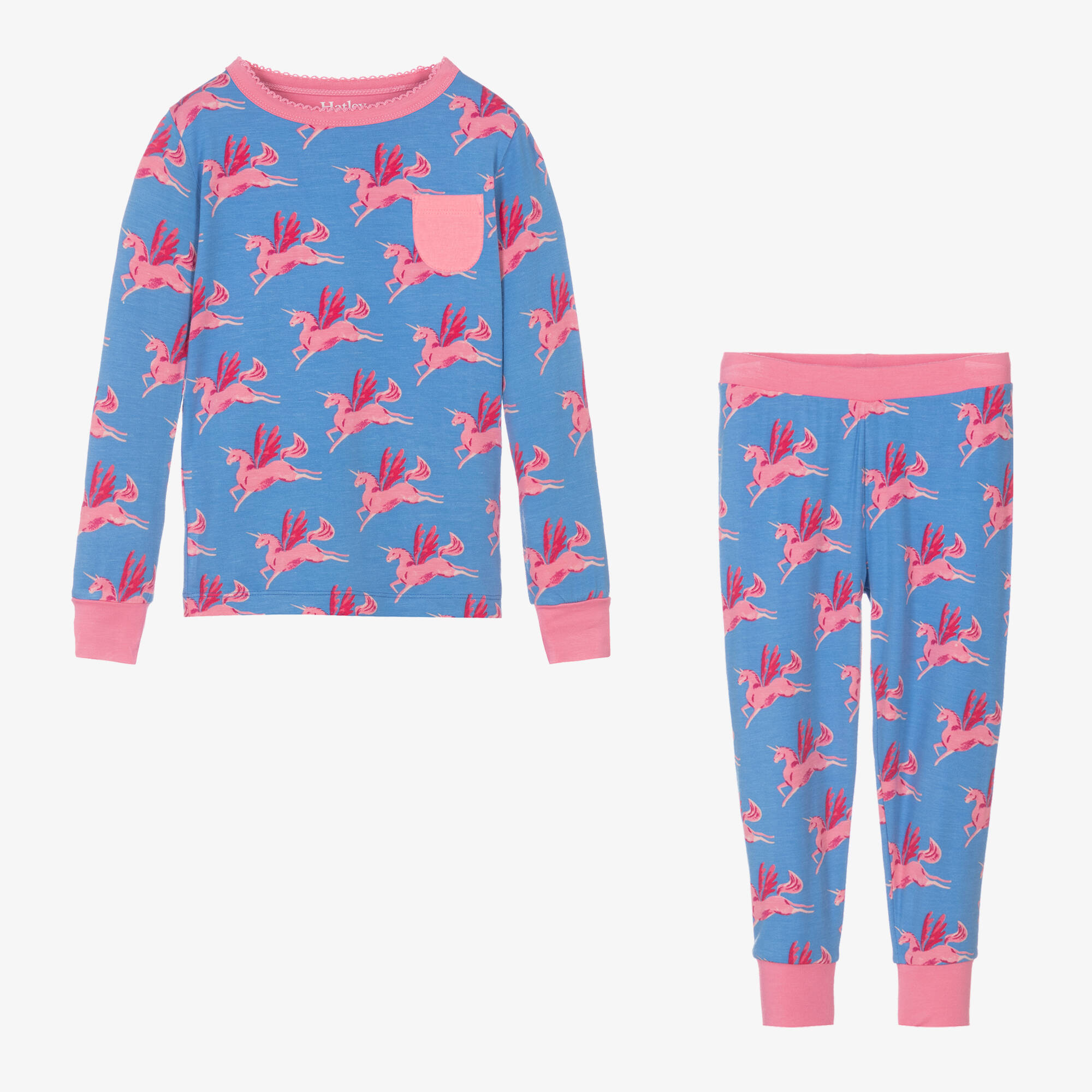 Flight Pyjamas Hatley - Girls Blue Pegasus In Flight Pyjamas | Childrensalon Outlet