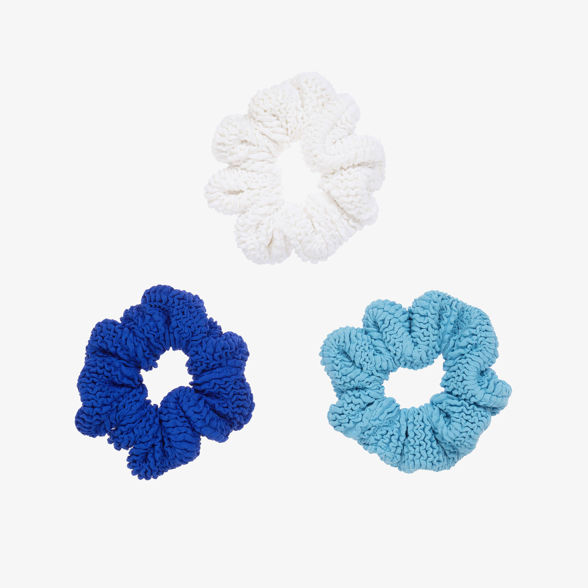 Girls Blue Crinkle Elastic Hair Bands | Childrensalon Outlet