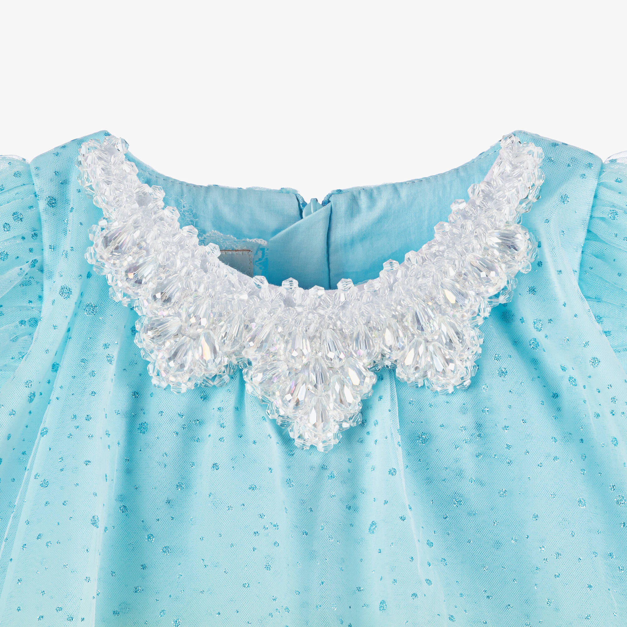 Junona - Girls Blue Glitter Ombré Waterfall Dress | Childrensalon Outlet