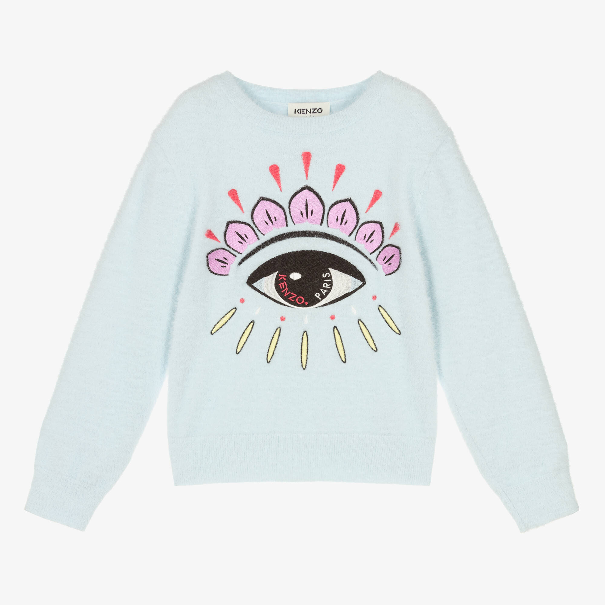 ケンゾー KENZO カシミヤ100％ ニット ビジュー アイ eye セーター kenzo-kids-girls-blue-eye-