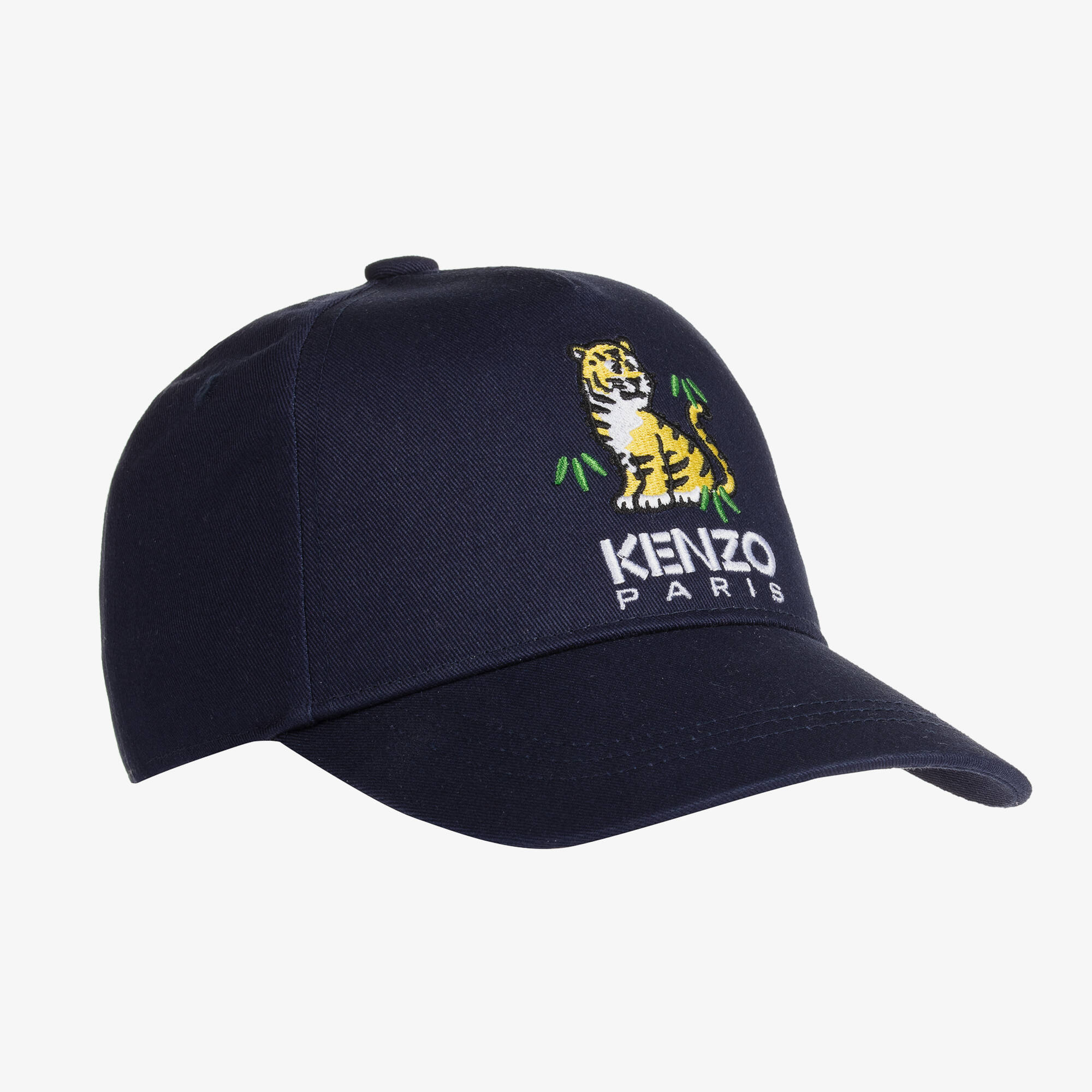 Kenzo Black Kids Cap with Green and Blue Tiger Embroidery Kenzo Tiger embroidery hat in black - Black - Men|5AC301F2099D main image 2