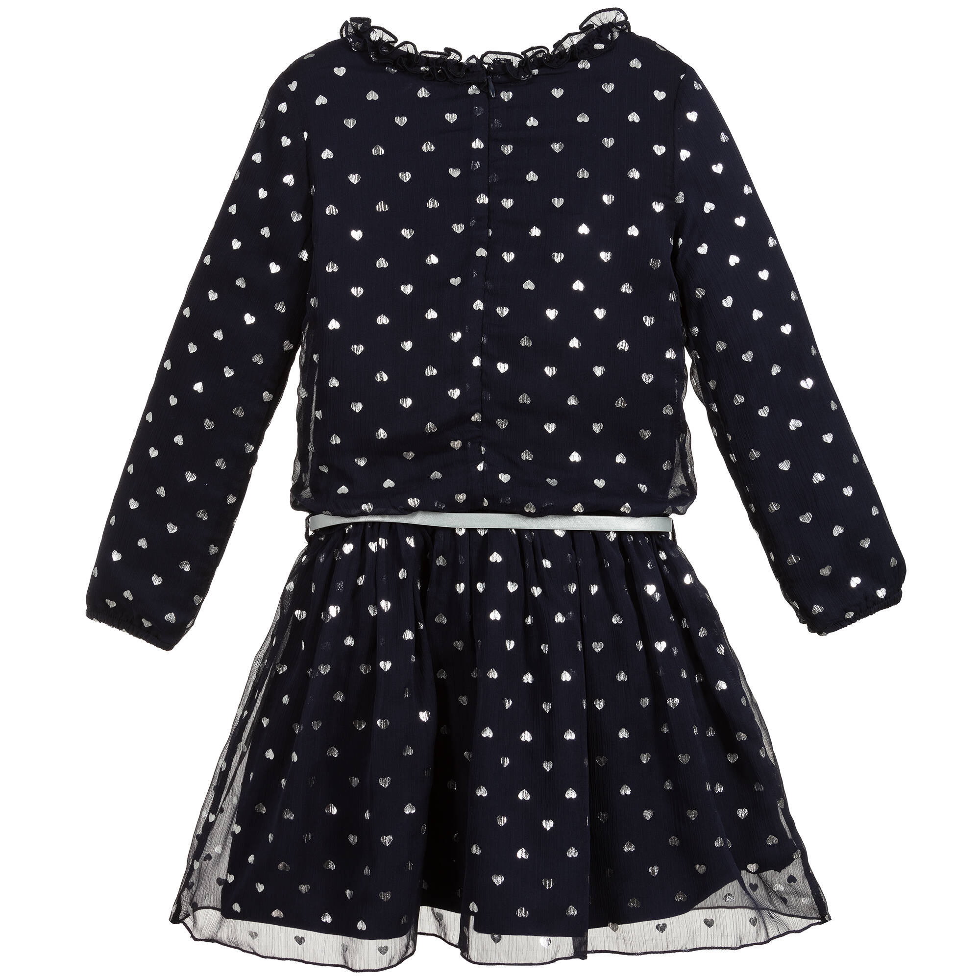 Le Chic - Blue & Silver Heart Dress | Childrensalon Outlet