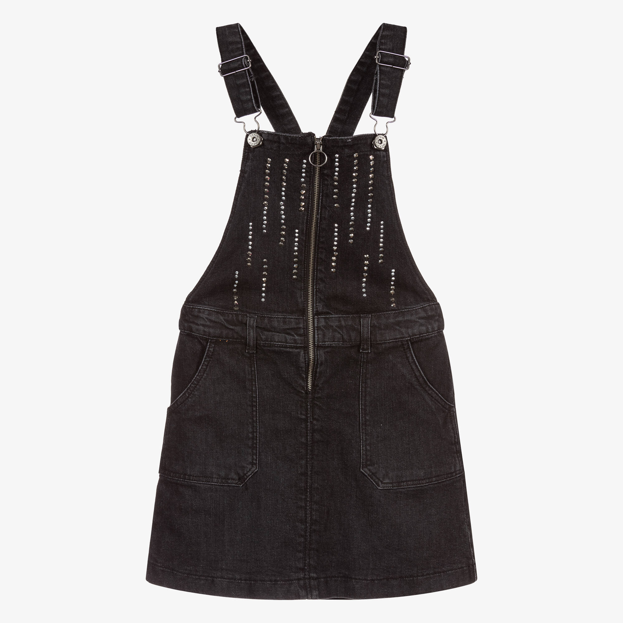 Mayoral - Black Denim Pinafore Dress | Childrensalon Outlet