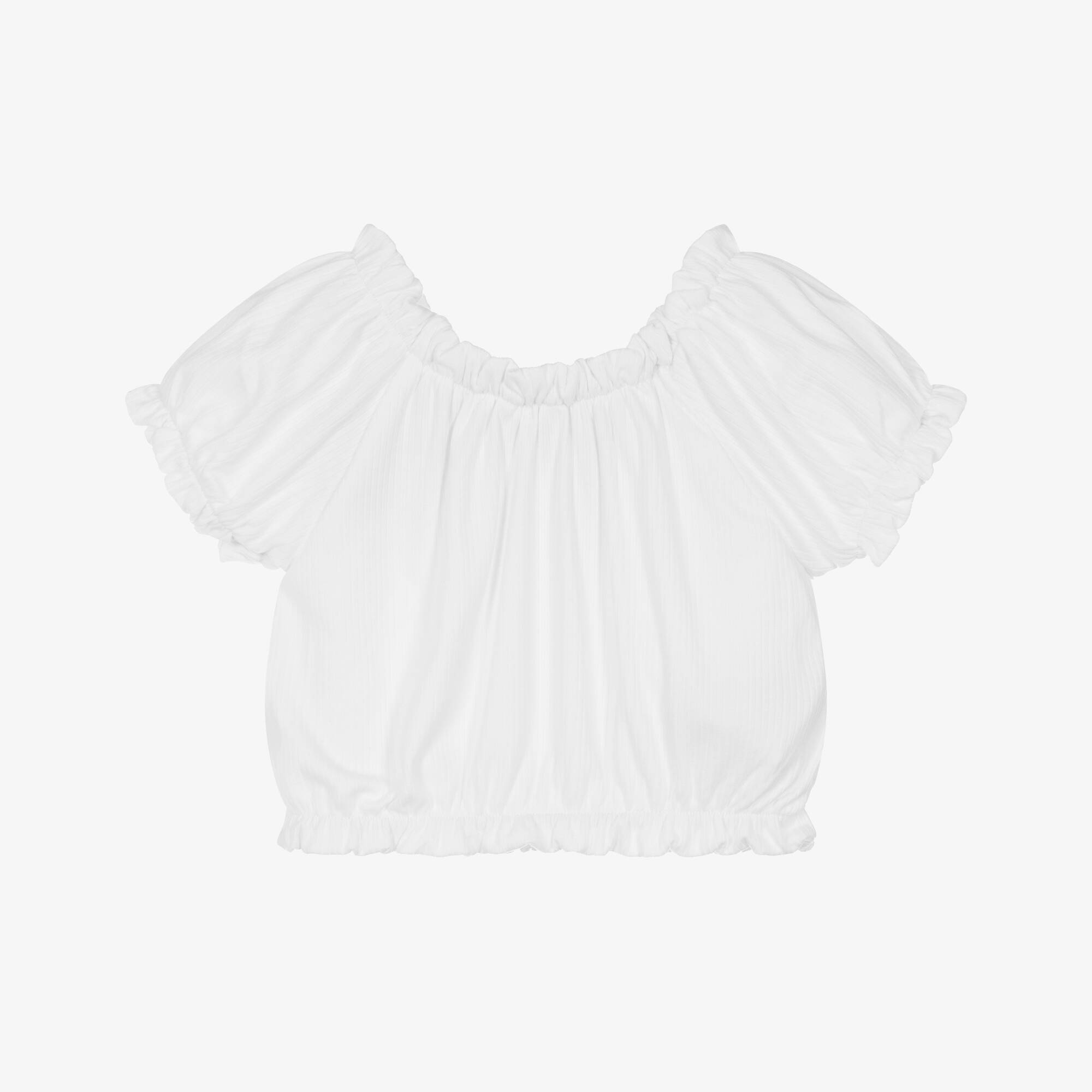 Mayoral - Girls Ivory Ribbed Knit Top | Childrensalon Outlet
