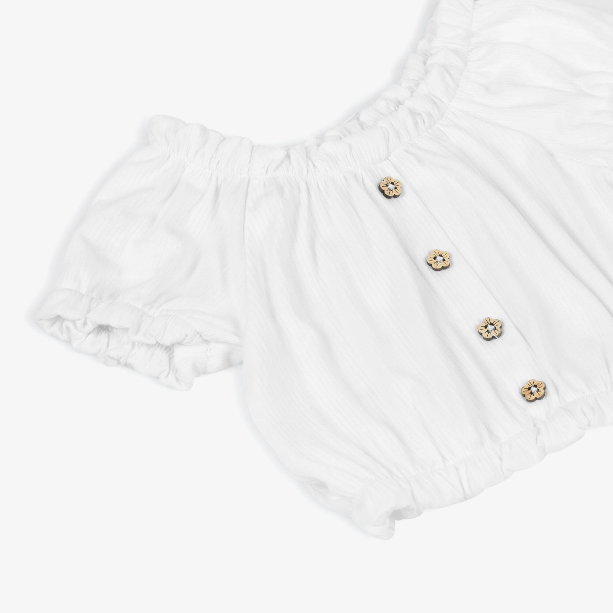 Mayoral - Girls Ivory Ribbed Knit Top | Childrensalon Outlet