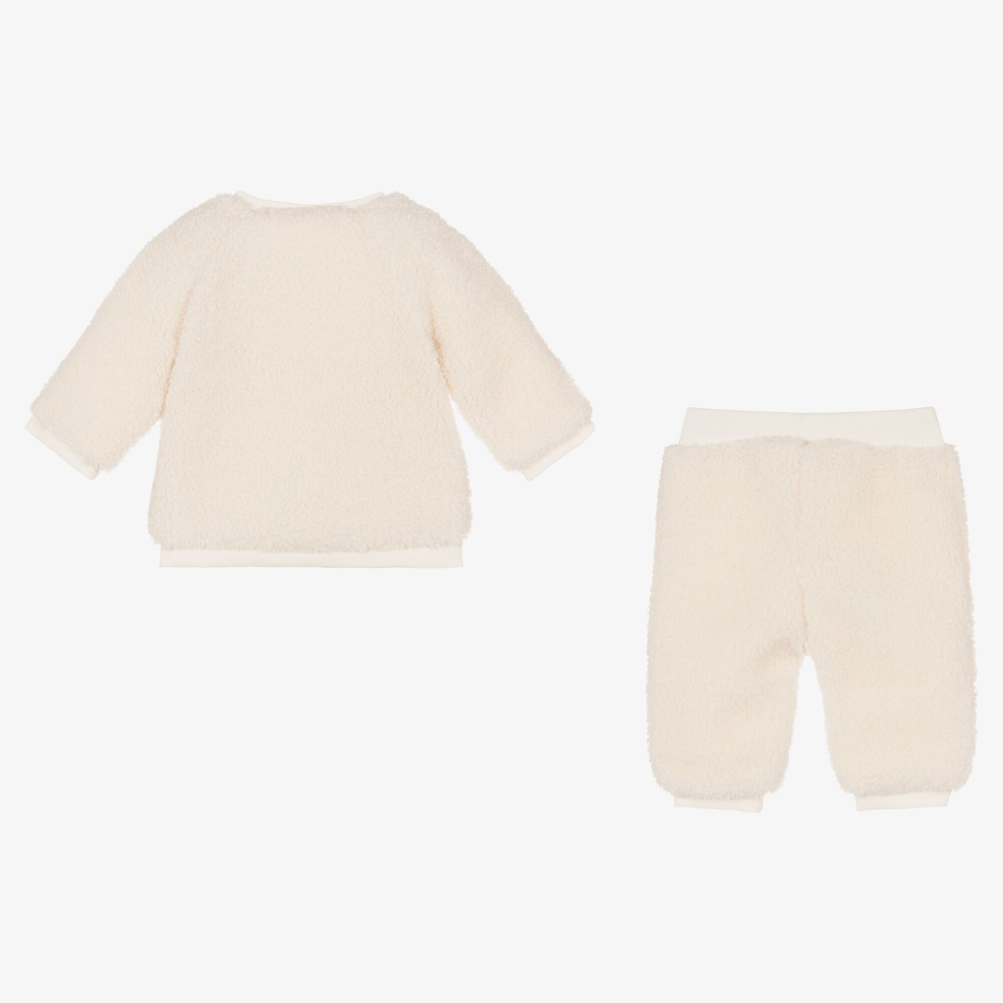 Mayoral - Ivory Teddy Fleece Baby Trouser Set | Childrensalon Outlet