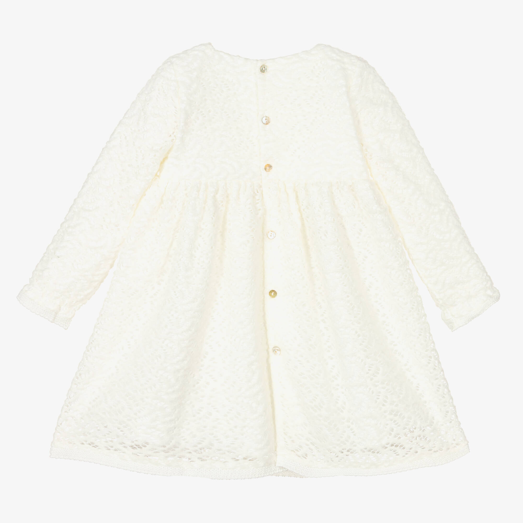 Mebi - Girls Ivory Knitted Dress | Childrensalon Outlet