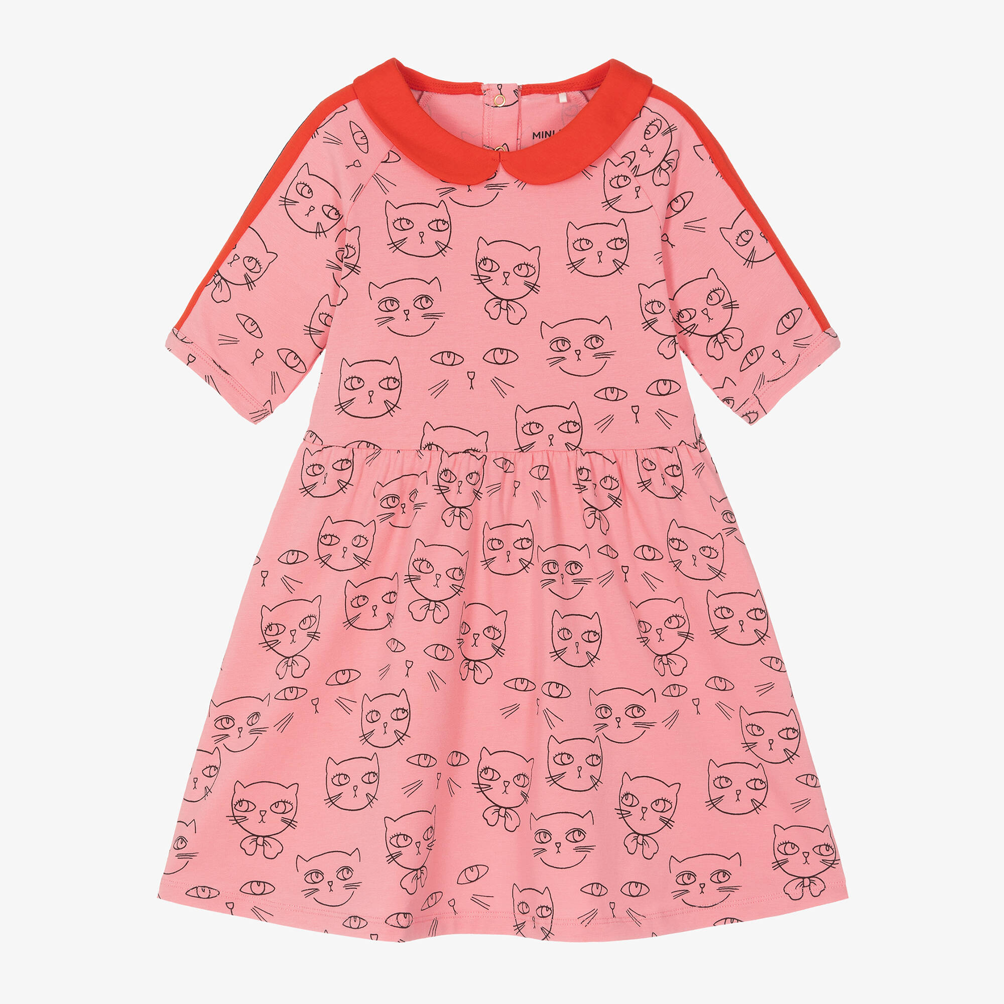 mini rodini cat dress Mini Rodini Girls Pink Organic Cotton Cat Dress