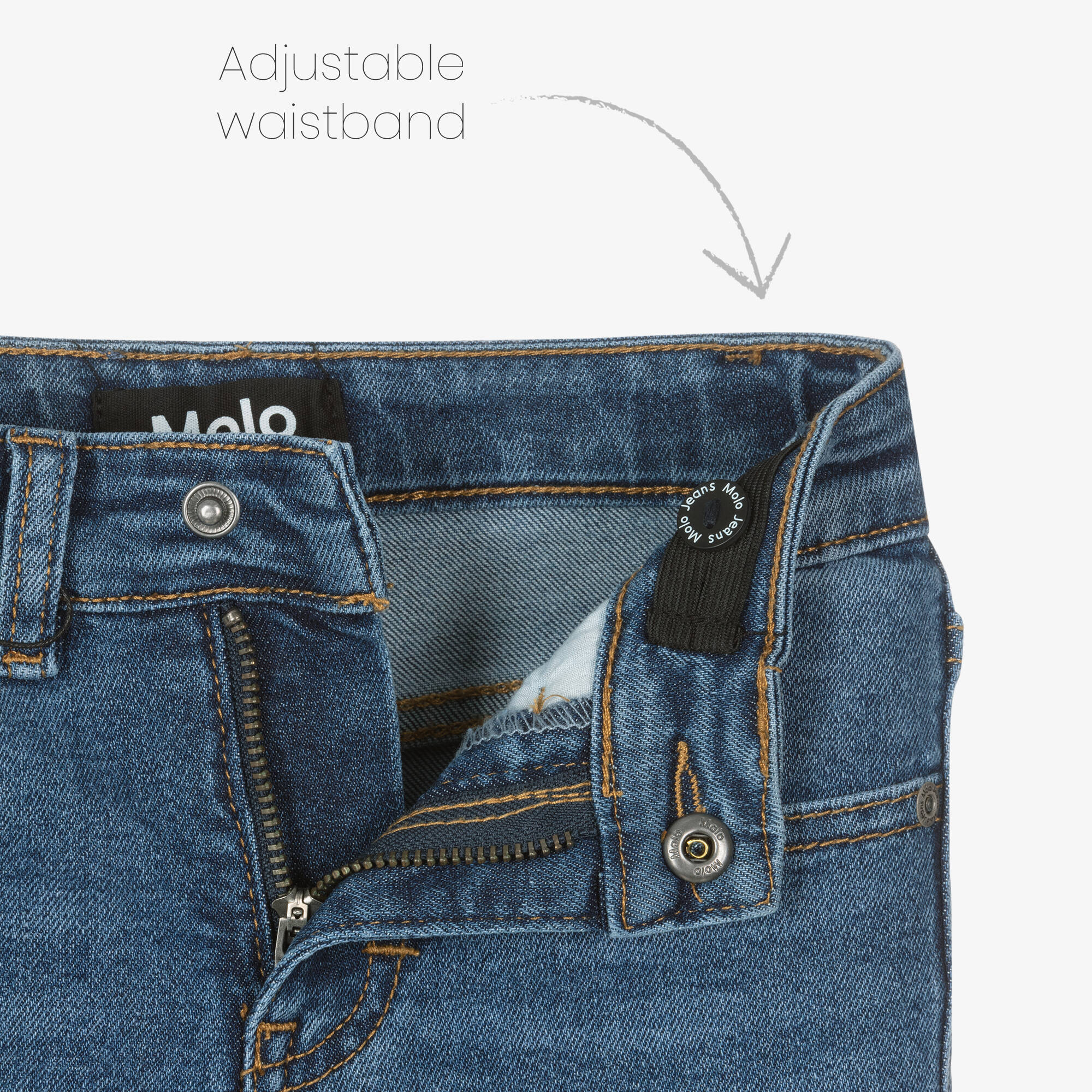 Molo - Boys Blue Organic Cotton Denim Jeans | Childrensalon Outlet