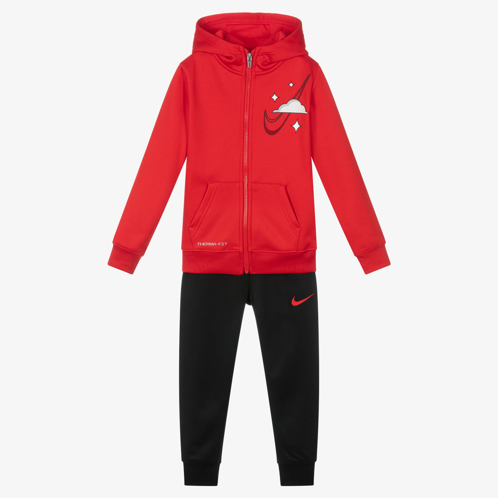nike air red and black tracksuit