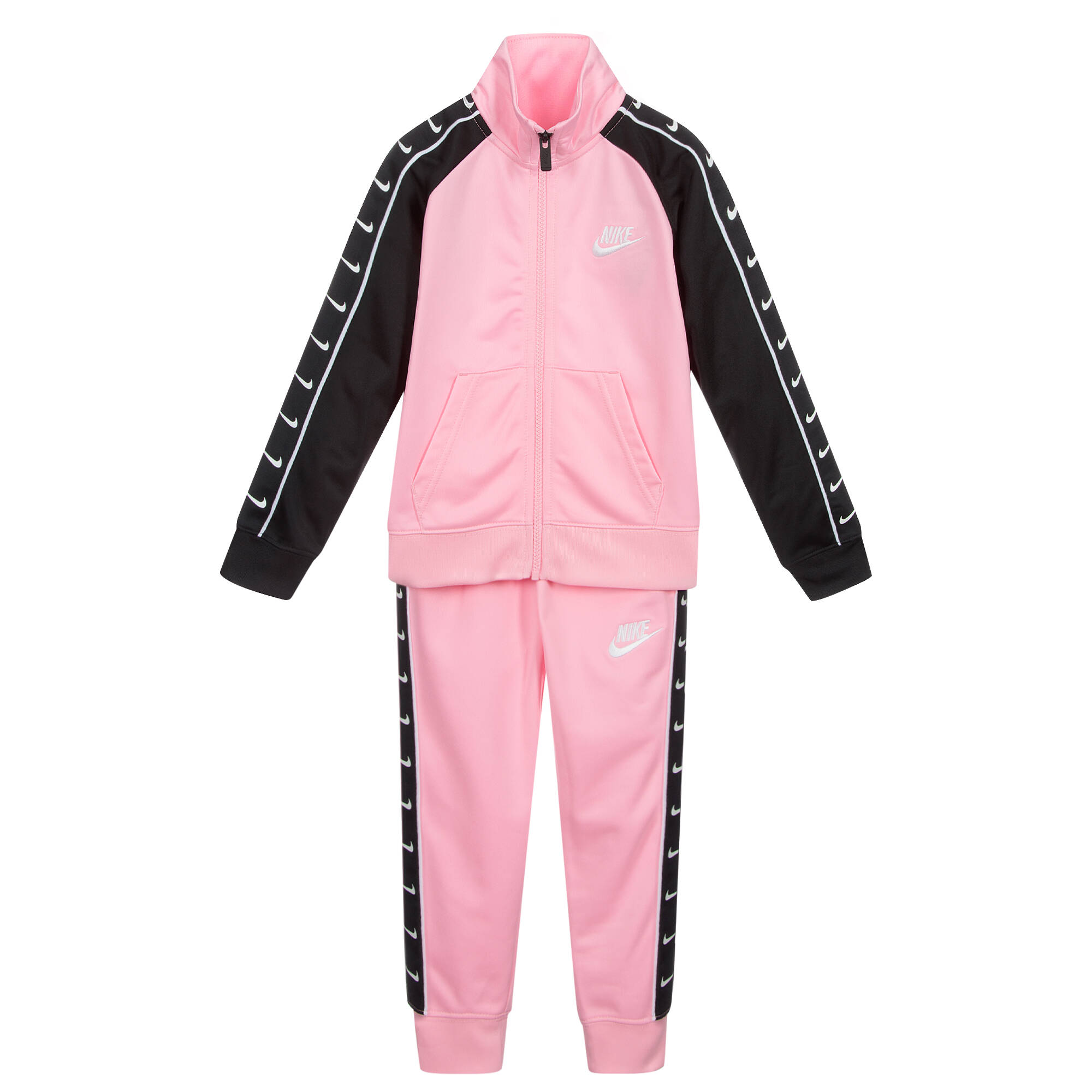 nike tribute tracksuit black and pink