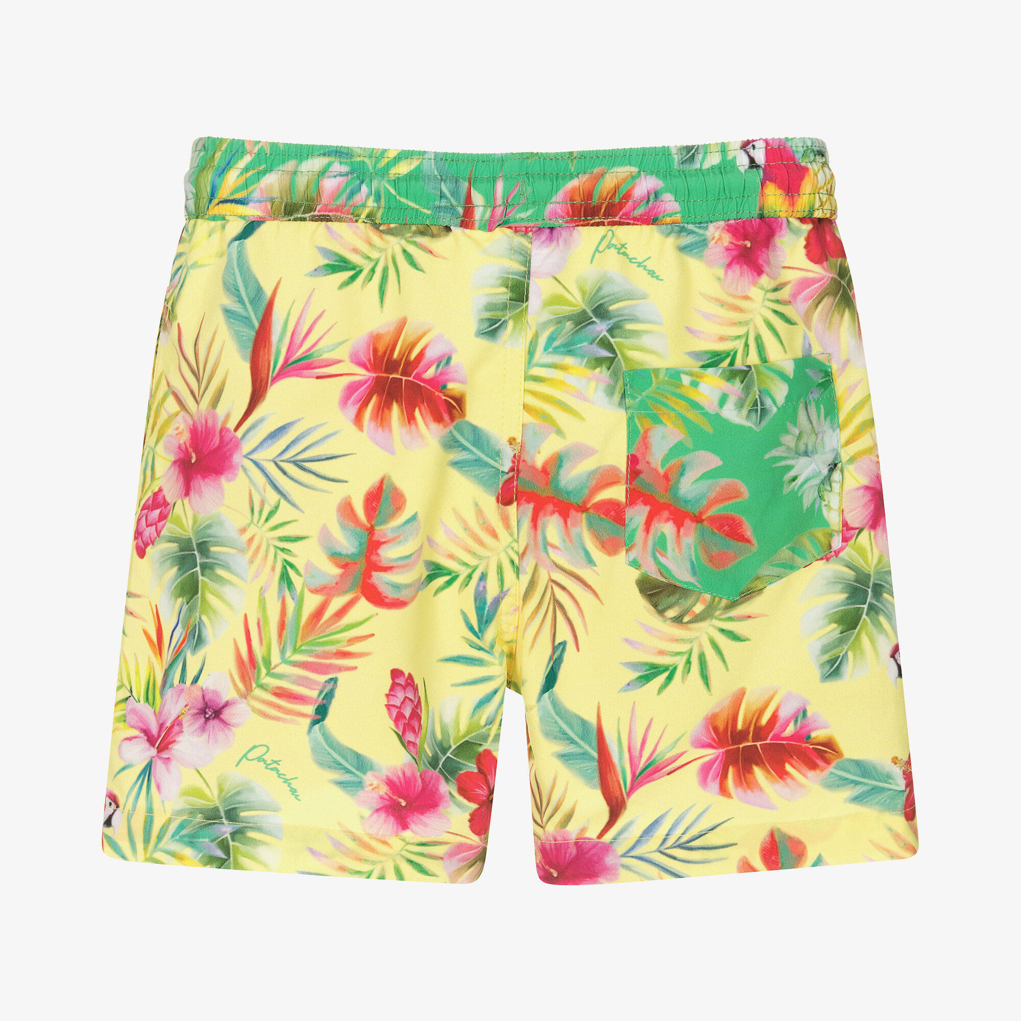 Patachou - Boys Yellow Tropical Swim Shorts (UVP50) | Childrensalon Outlet