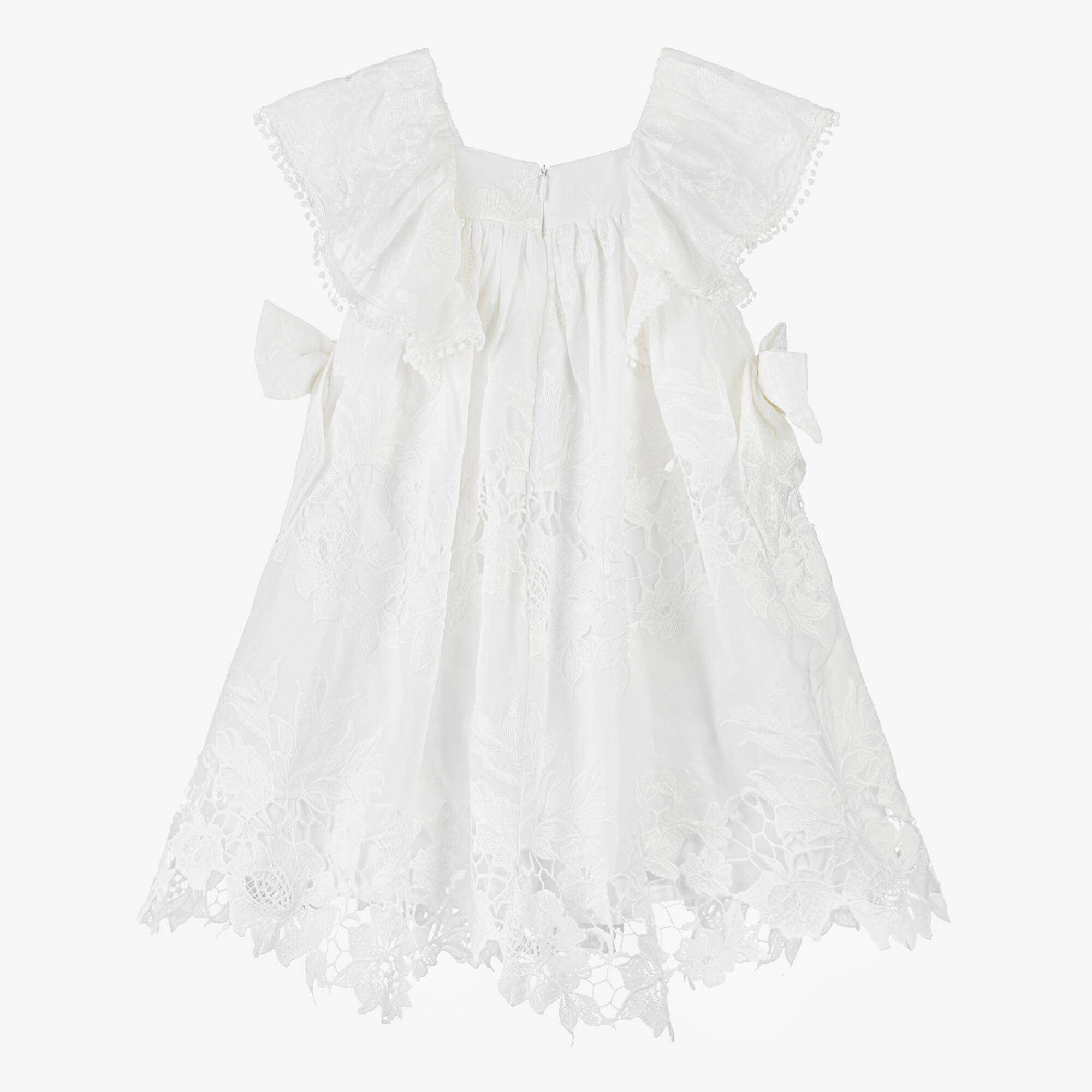 Patachou - Girls White Embroidered Cotton & Lace Dress | Childrensalon ...
