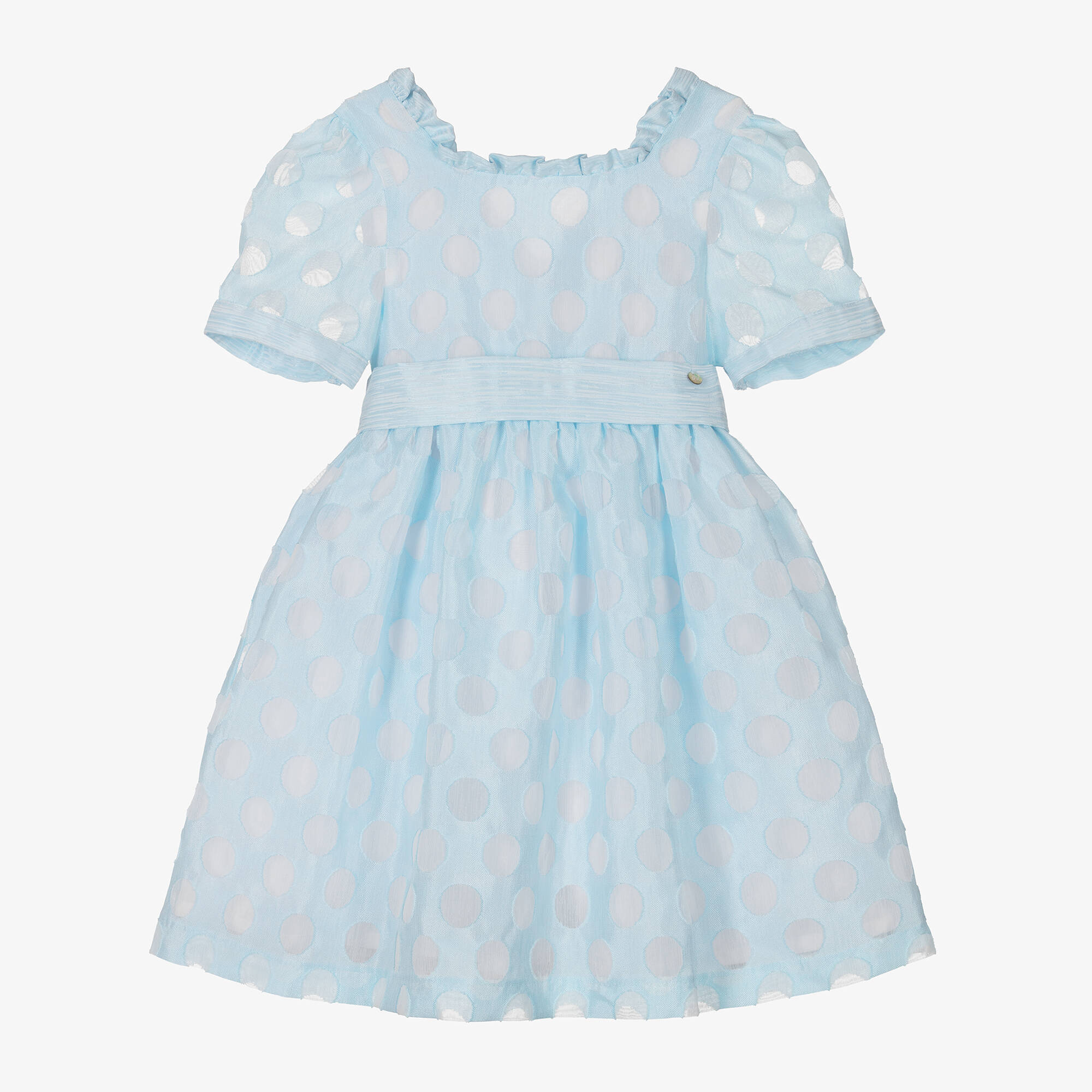 Piccola Speranza - Girls Blue Polka Dot Dress | Childrensalon Outlet
