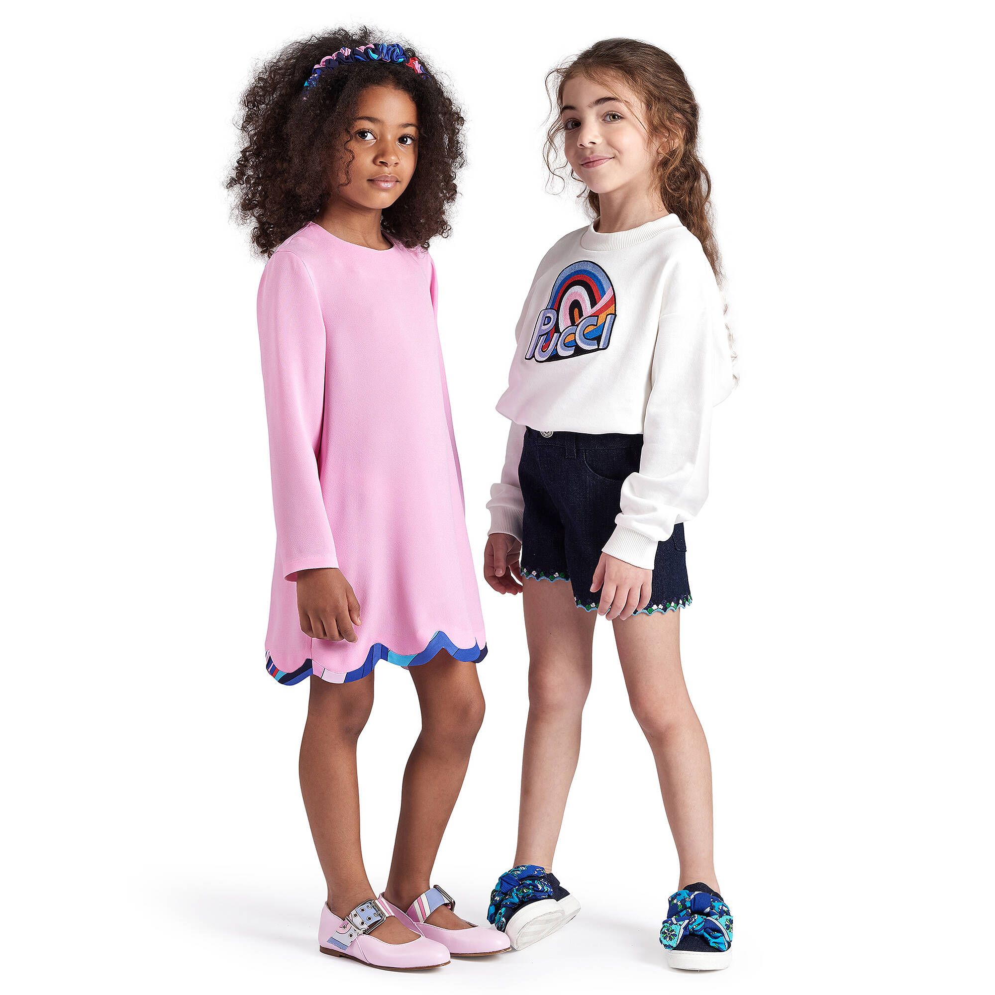 PUCCI - Girls Pink Iride Design Dress | Childrensalon Outlet