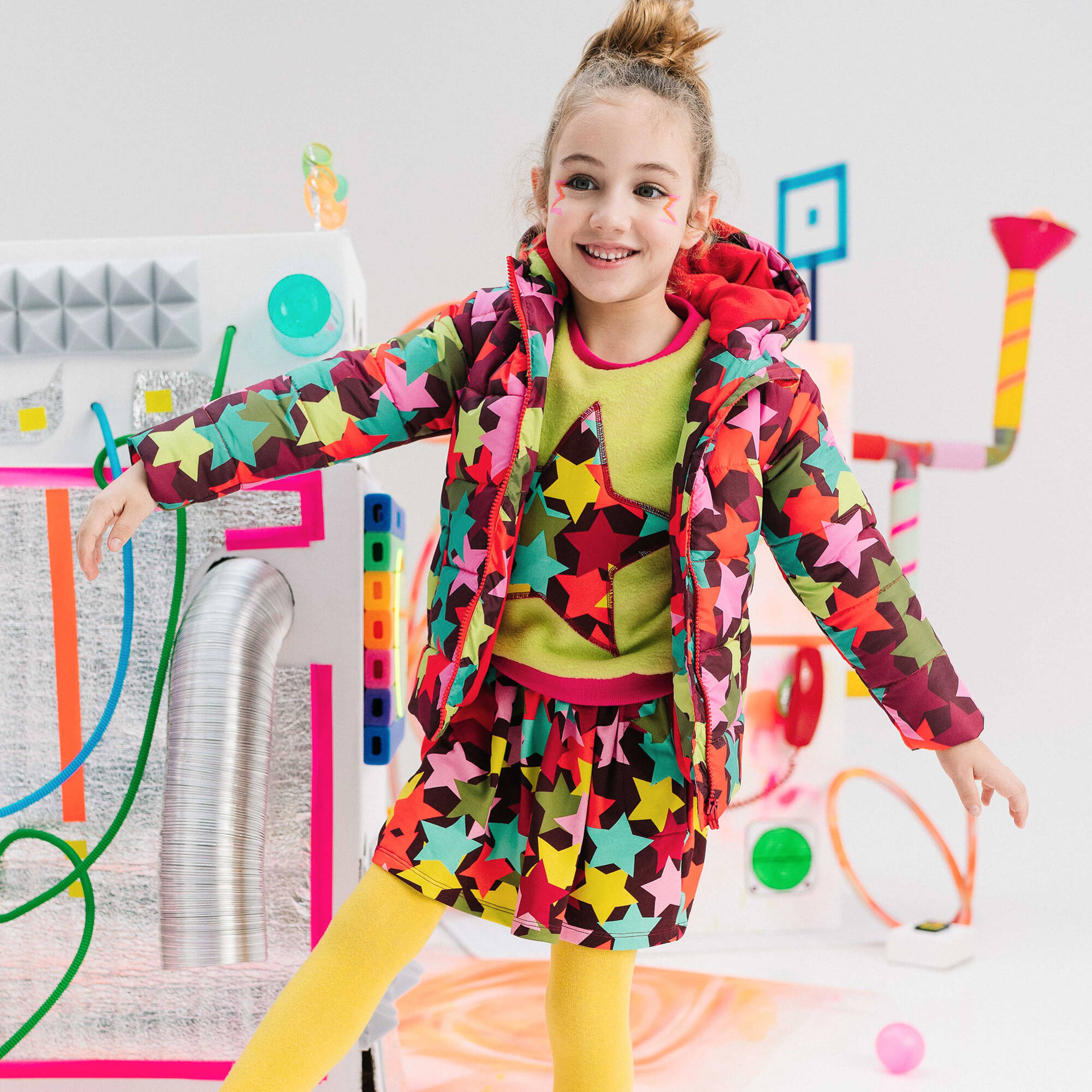 Rosalita Señoritas - Girls Burgundy Red Star Puffer Jacket ...