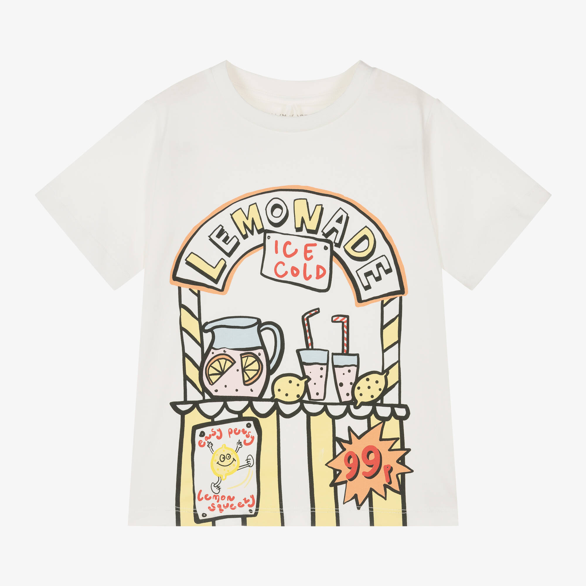  by Stella McCartney - Lemonade Stella McCartney Kids - Girls Ivory Cotton Lemonade T-Shirt