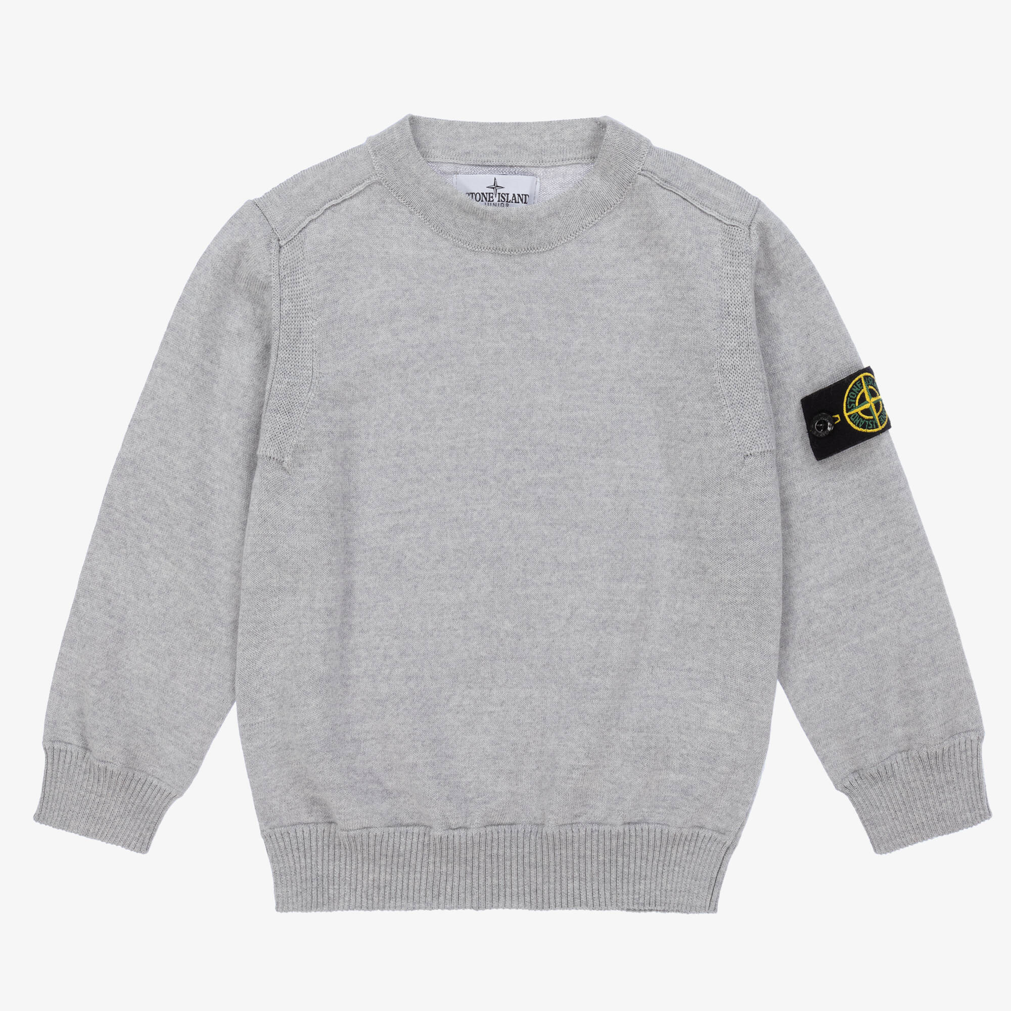 Stone Island Junior - Boys Grey Wool Sweater | Childrensalon Outlet