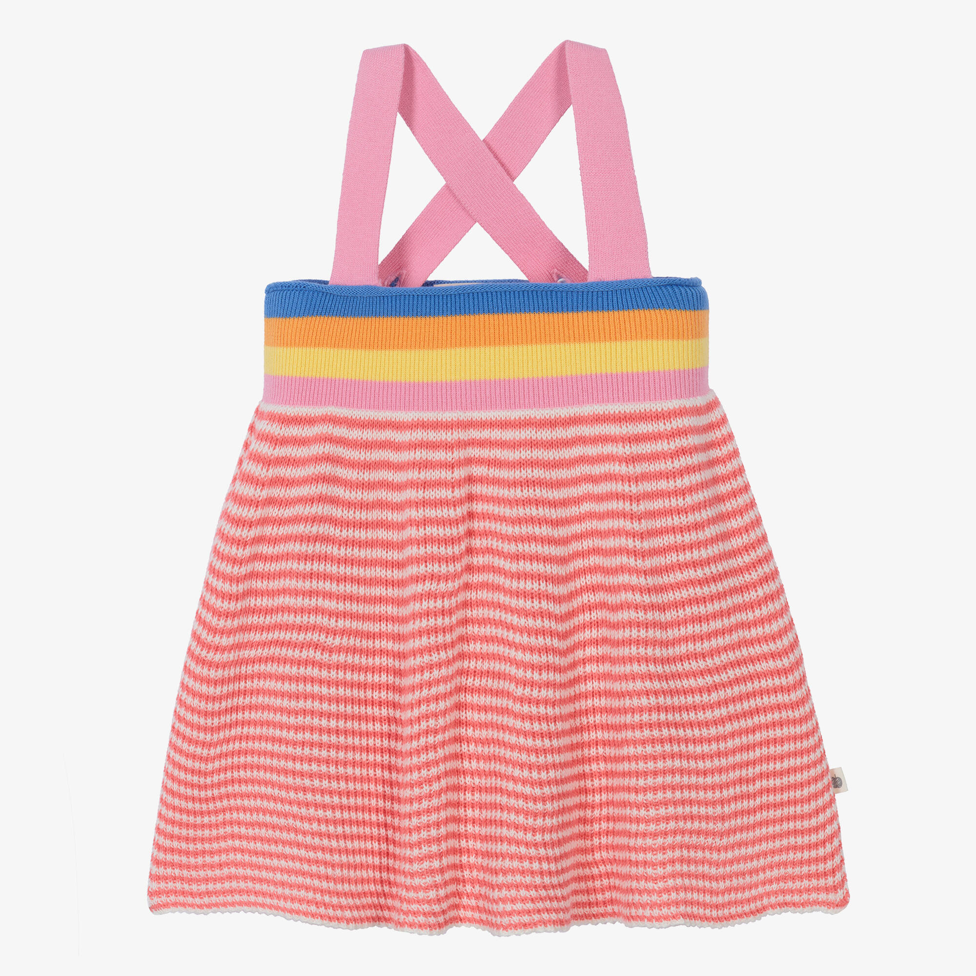 The Bonniemob - Baby Girls Red Cotton Striped Dress | Childrensalon Outlet